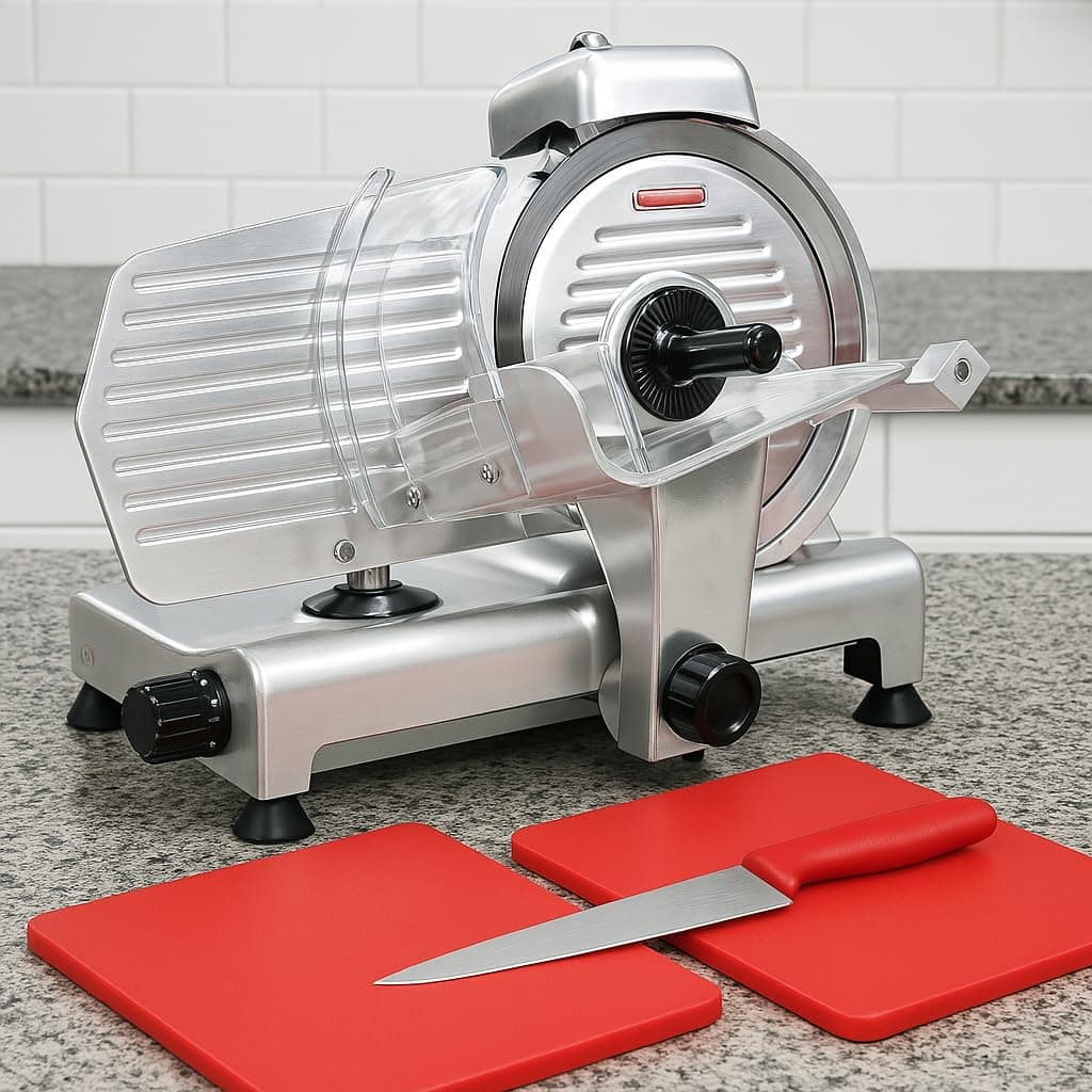 Meat Slicer Electric Food Slicer Commercial Deli Slicer 240W Hotpot Beef Mutton Chips Cutting Machine 10 Inch 12inch Blade Heavy Duty for Meat Chopper Butcher Cutter (12 inches)