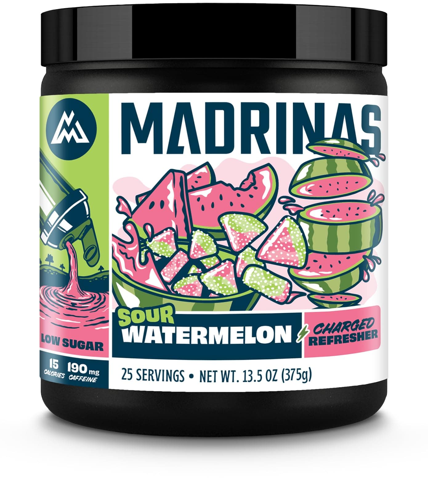 Madrinas | Sour Watermelon Charged Refresher | 13.5oz (25 Servings)