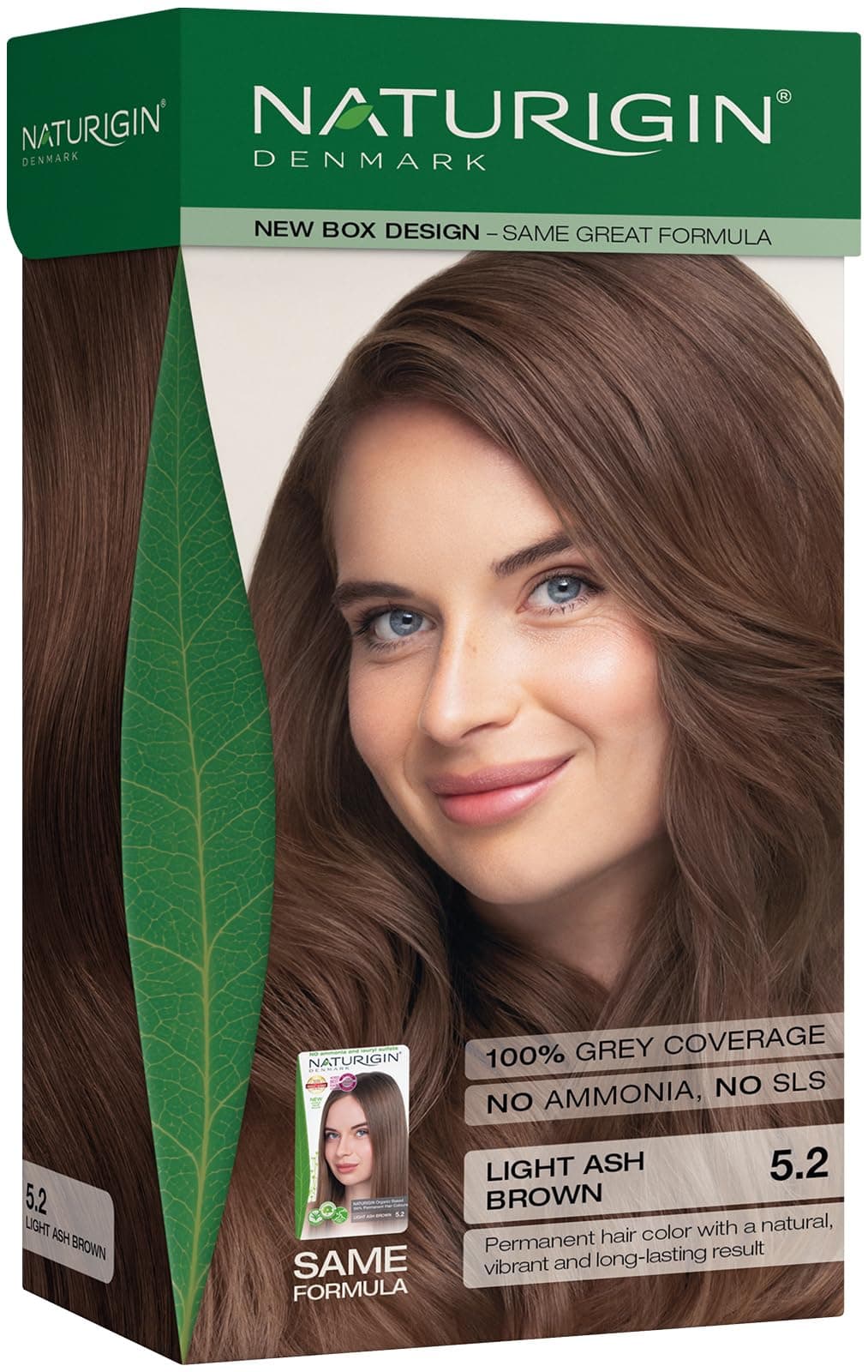 – Light Ash Brown Hair Dye 5.2 | Permanent Hair Colour with Natural Ingredients | Ammonia Free | 100% Grey Coverage | Vegan | Cool Ash Brown Colour | Silky-Soft Finish