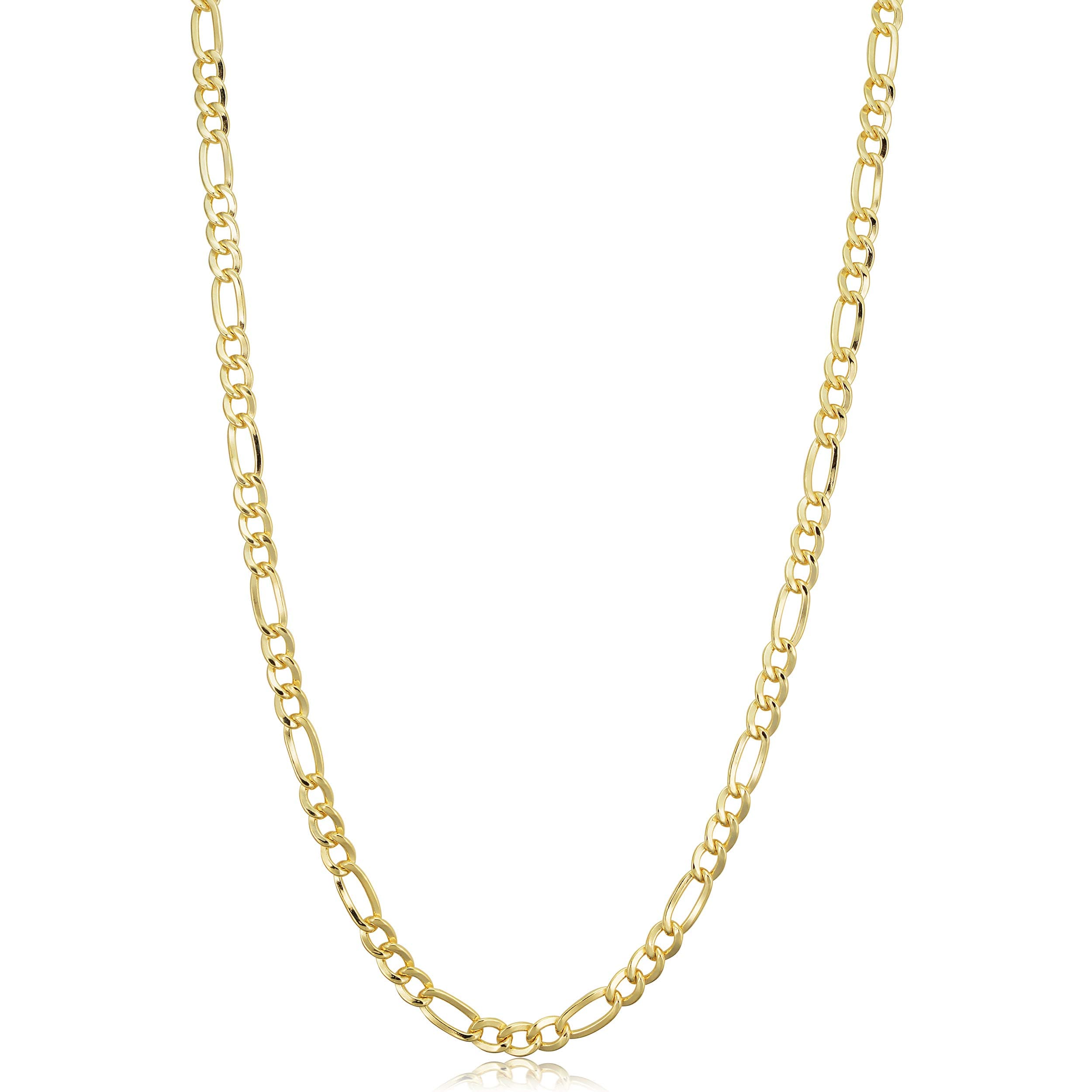 Kooljewelry Unisex Figaro Chain Necklace - 14k Gold Filled Solid Figaro Link Chain Necklace