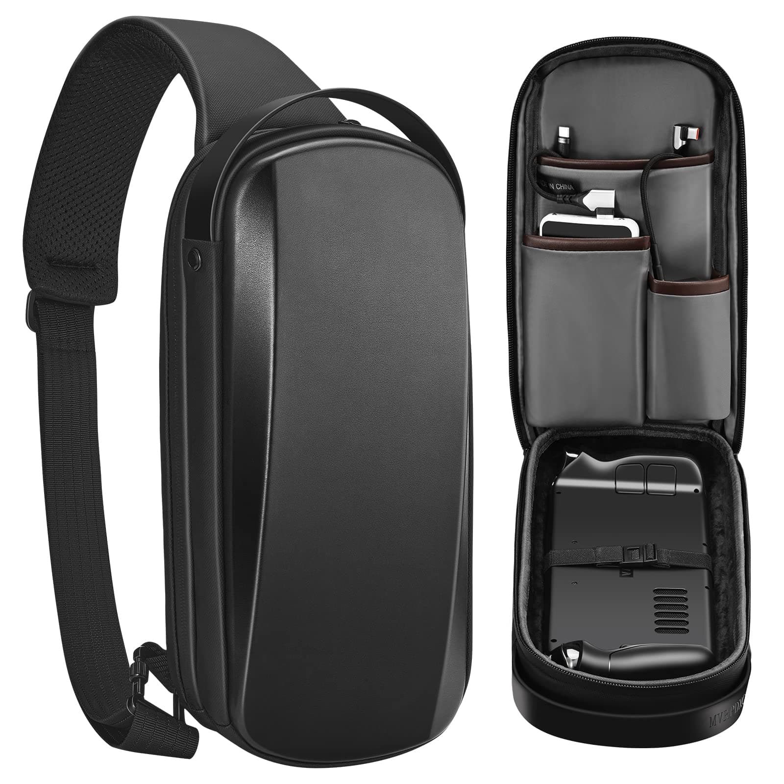 Carrying Case for Nintendo Switch 2/Steam Deck/Rog Ally, Shockproof Hard Shell Protective Shoulder Chest Backpack with Pockets Fit Console & Accessories for Daily Use, Travel