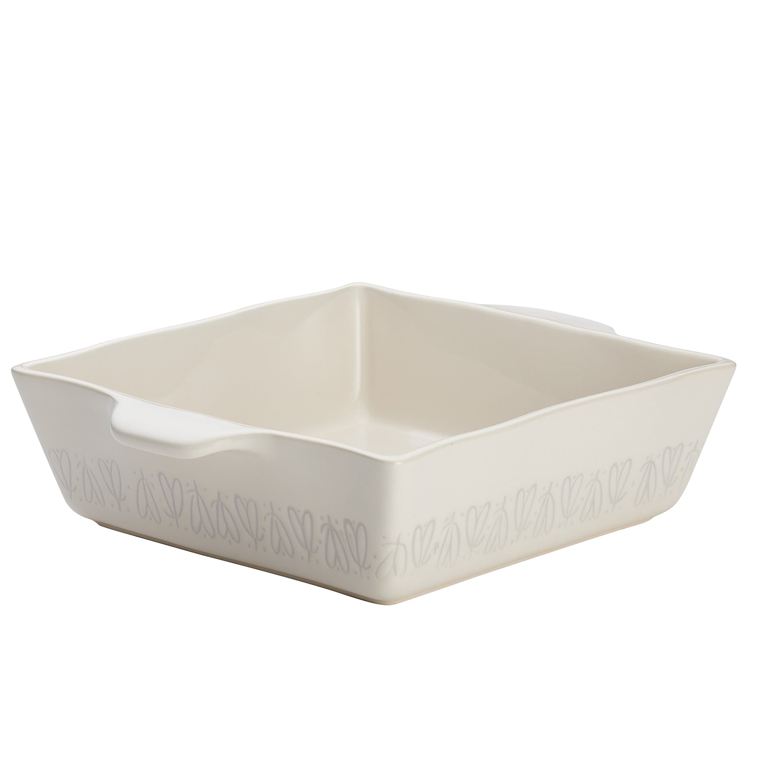 Ayesha Curry Ceramics Bakeware / Lasagna Pan / Baker, Square - 8 Inch, French Vanilla