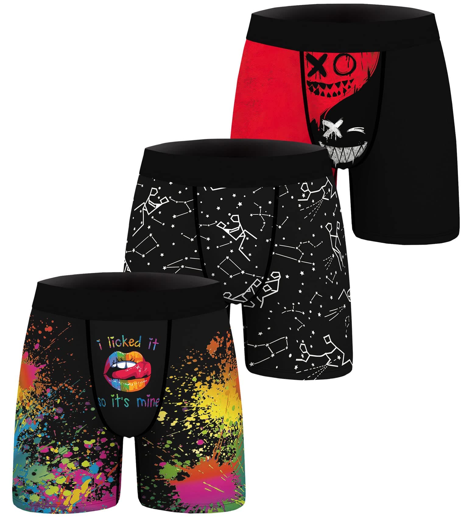 ANGEL CITIZ 1 or 3 Pack Men's Novelty Boxer Briefs Funny Boxer Shorts Hilarious Gag Gifts Christmas Underwear for Men No Fly