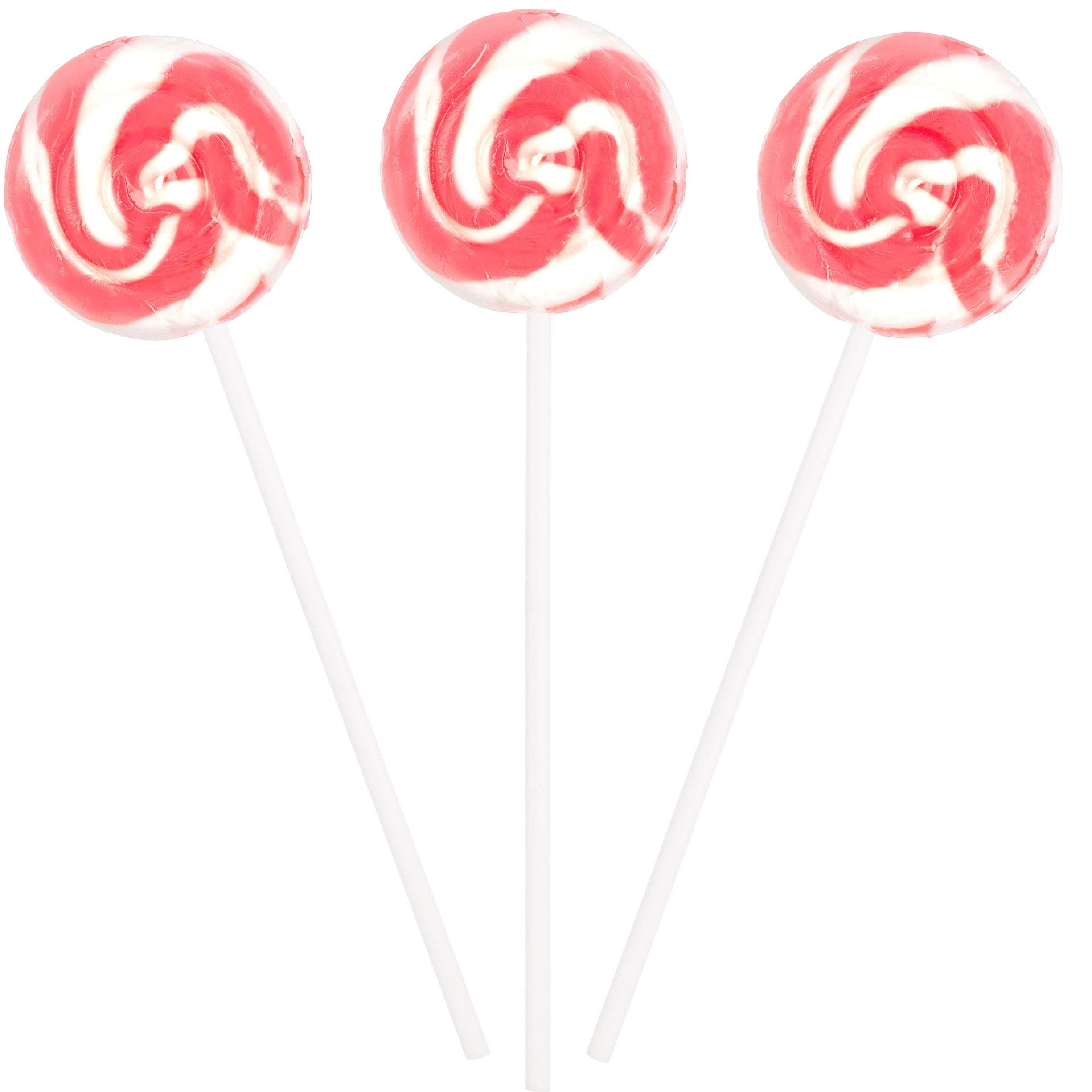 Pink and White Swirl Lollipops Strawberry Flavor - 12 Suckers