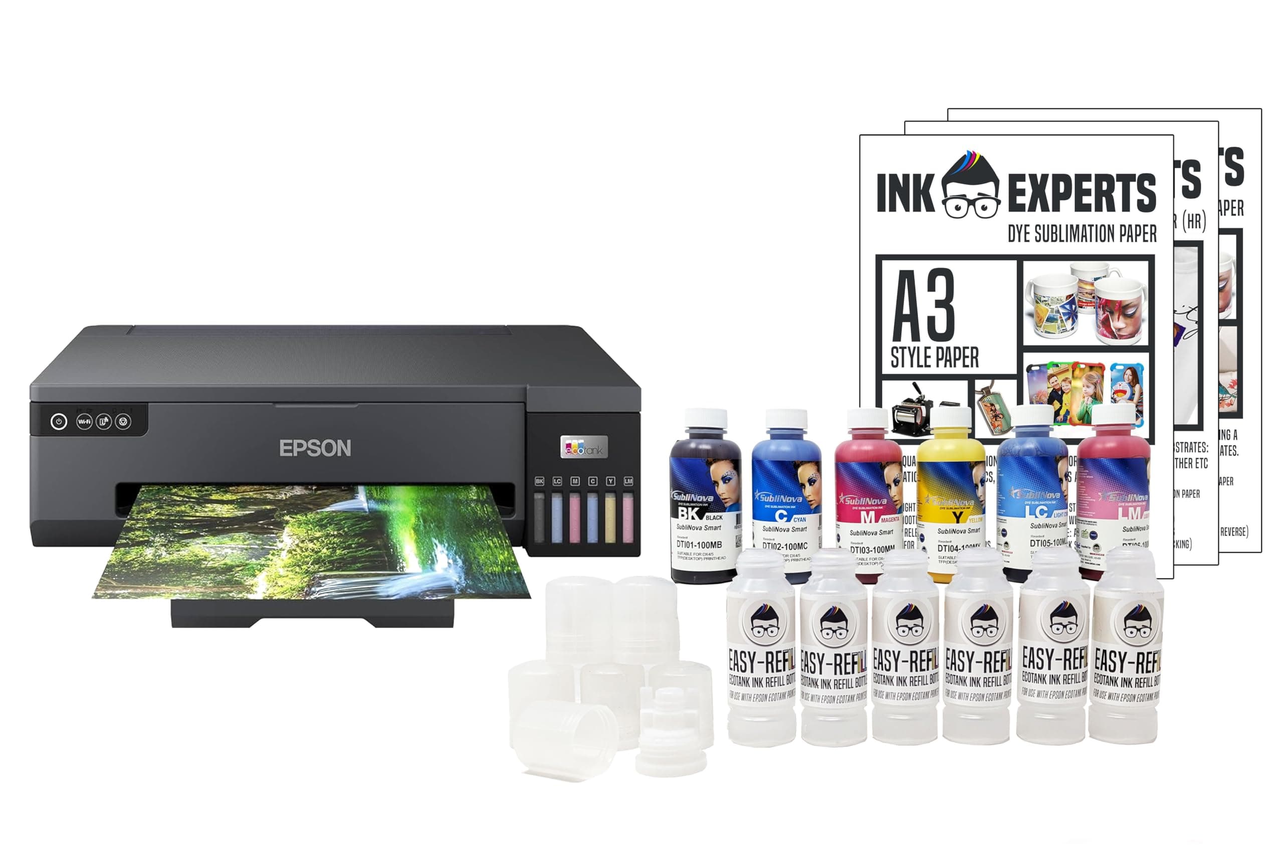 Dye Sublimation A3 Printer Bundle - Mac Compatible with Epson ET18100 inc. Printer and Inktec Sublinova Inks