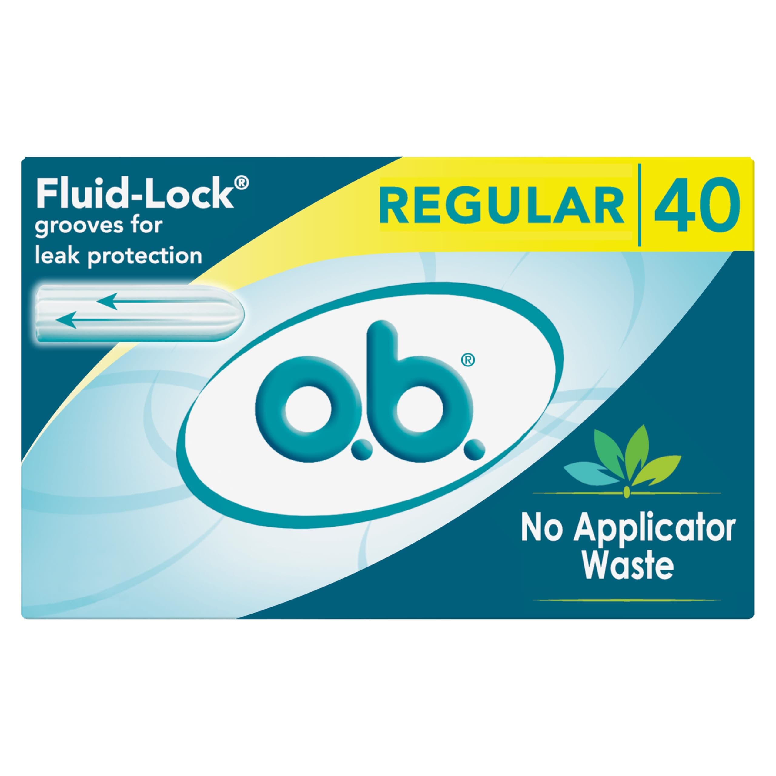 o.b. Applicator Free Digital Tampons (Regular), 40 Count