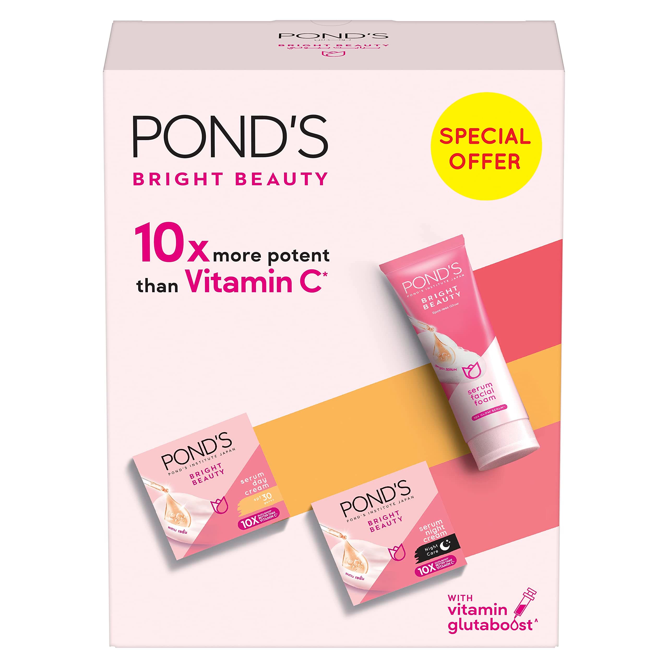 POND'S Bright Beauty Regime Pack (Day Cream + Night Cream + Facial Cleanser) 20% OFF,