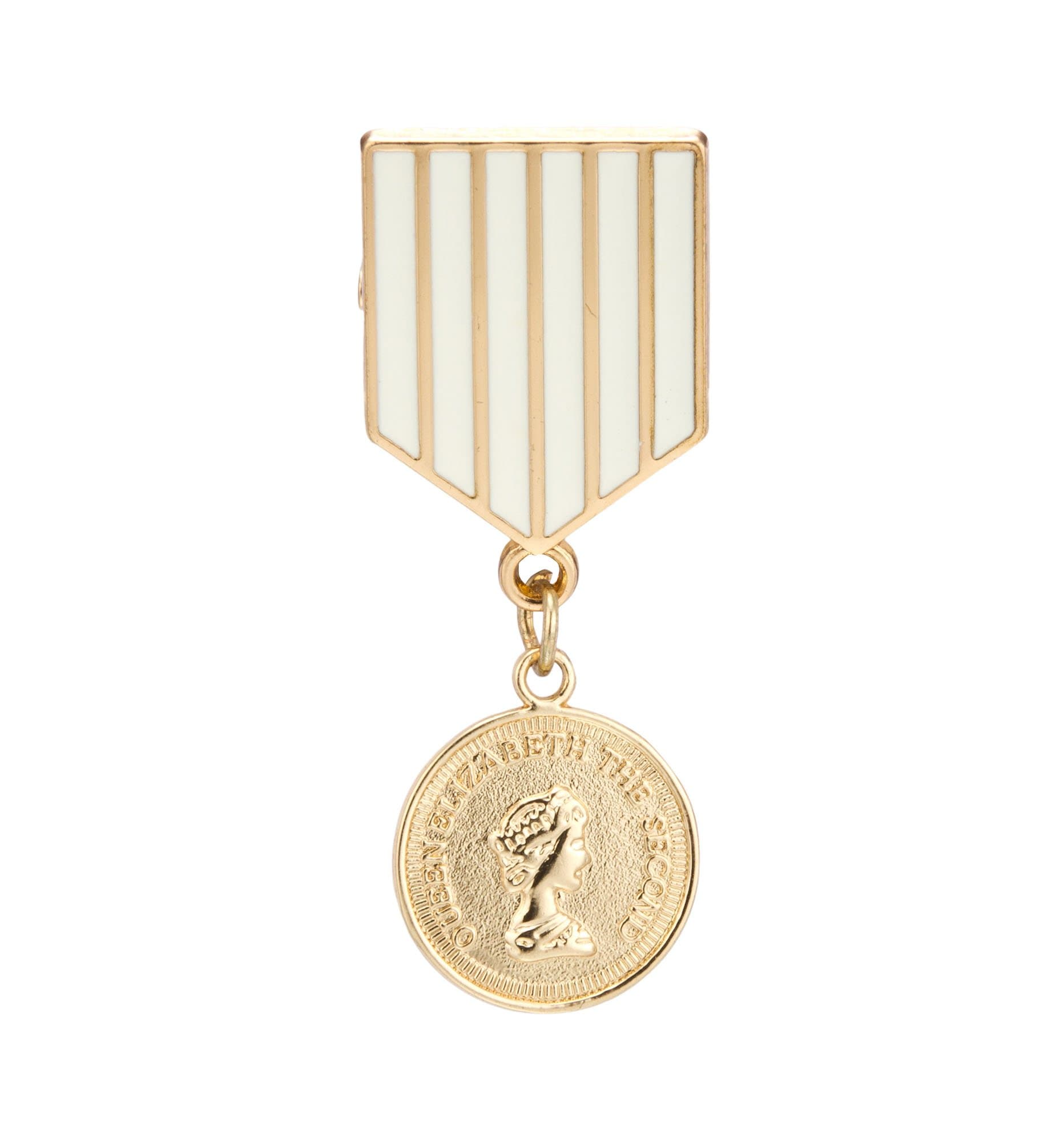 Knighthood Men's Queen Elizabeth Honorary Lapel Pin Brooch Badge Golden