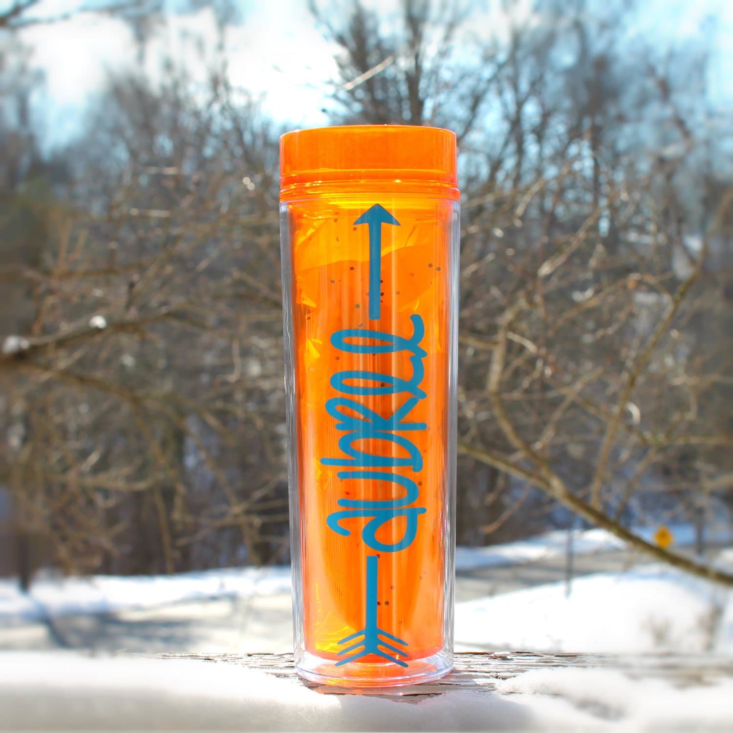 Customized Cup With Name/Arrow, Tall Personalized Tumbler w/ Matching Straw