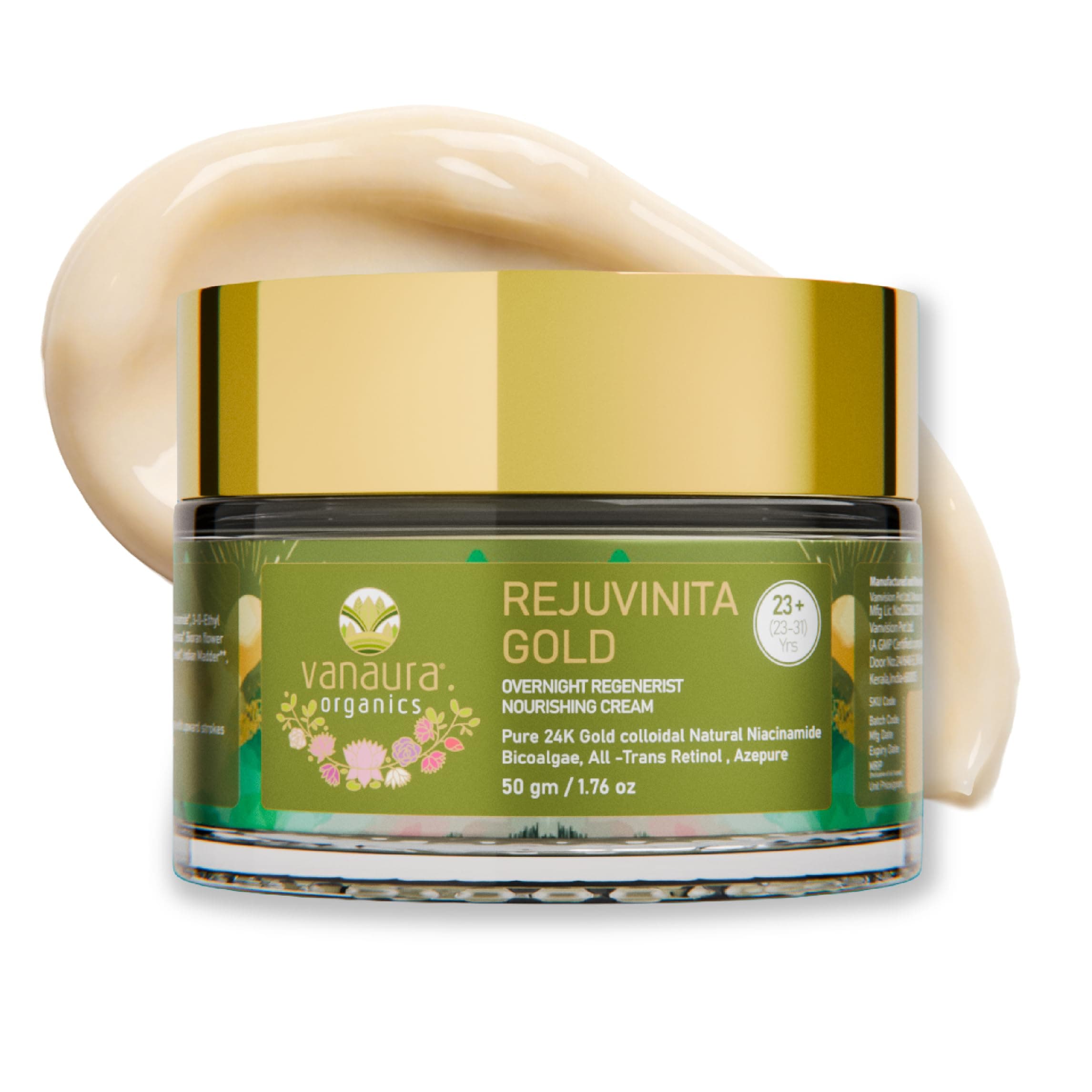 Rejuvinita Gold 23+ | Overnight Cream for Glowing Skin | Anti Ageing Night Cream for Women and Men | Pigmentation & Wrinkles | Tanning & Dullness| for 23-31 Age groups