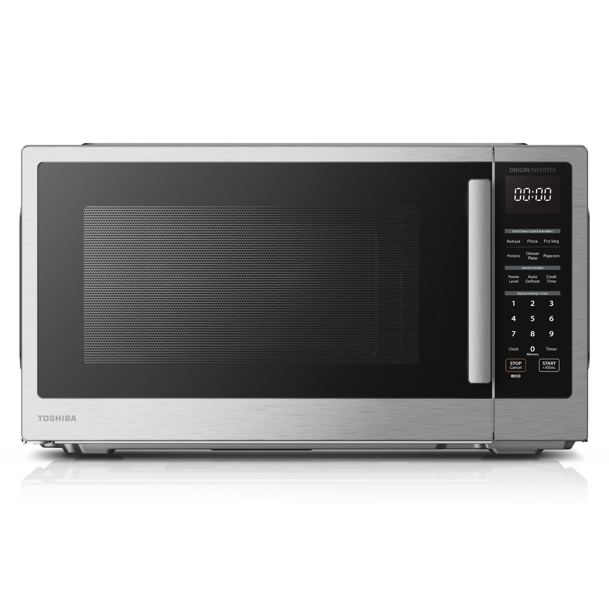 TOSHIBA ML4-EM22PAIT(SS) Countertop Microwave Oven with Sensor Cook, 6 Auto Menus, Origin Inverter, Child Lock, 2.2 Cu Ft for Large Family, 16.5 Inch Removable Turntable, 1200W, Stainless Steel