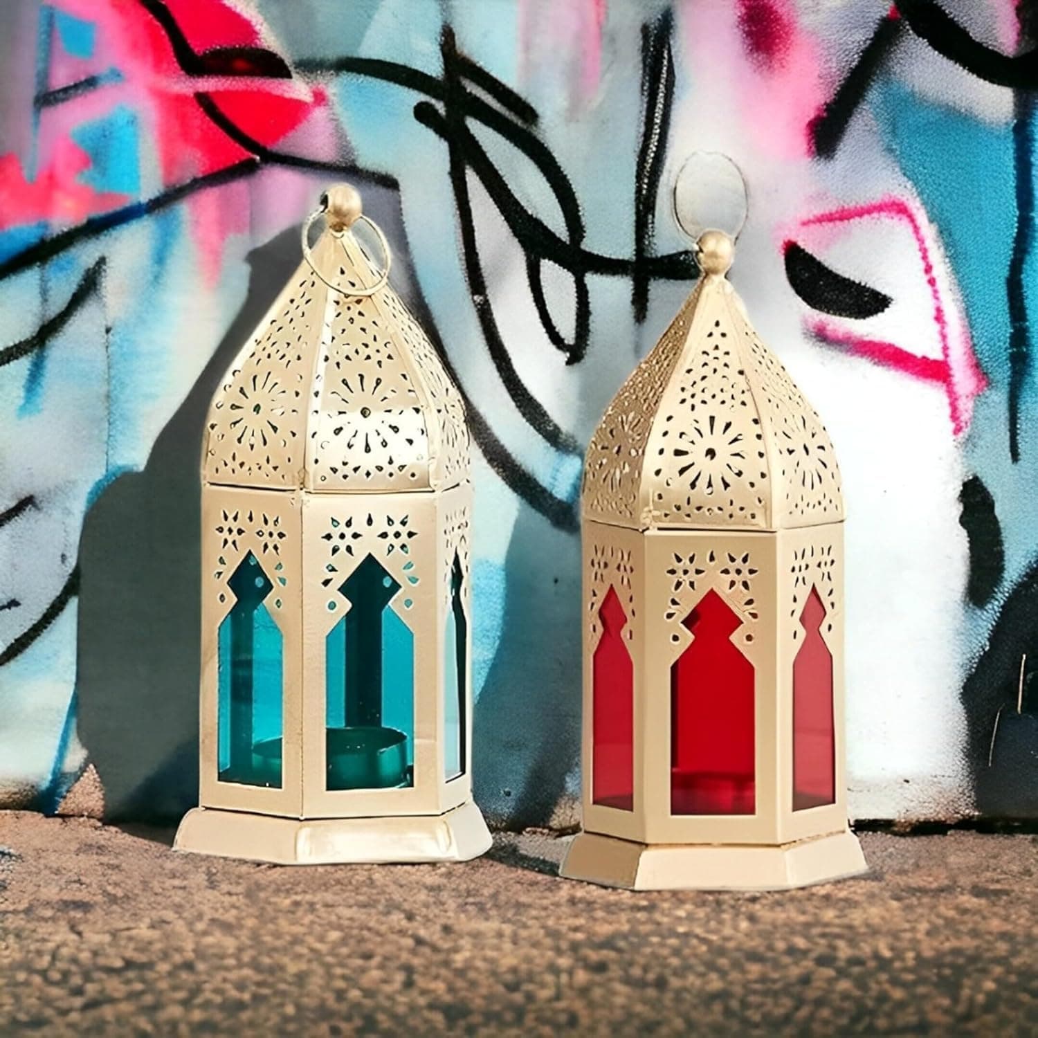 Blue Well Overseas Antique Collection Decorative Hanging Lantern/Lamp with t-...