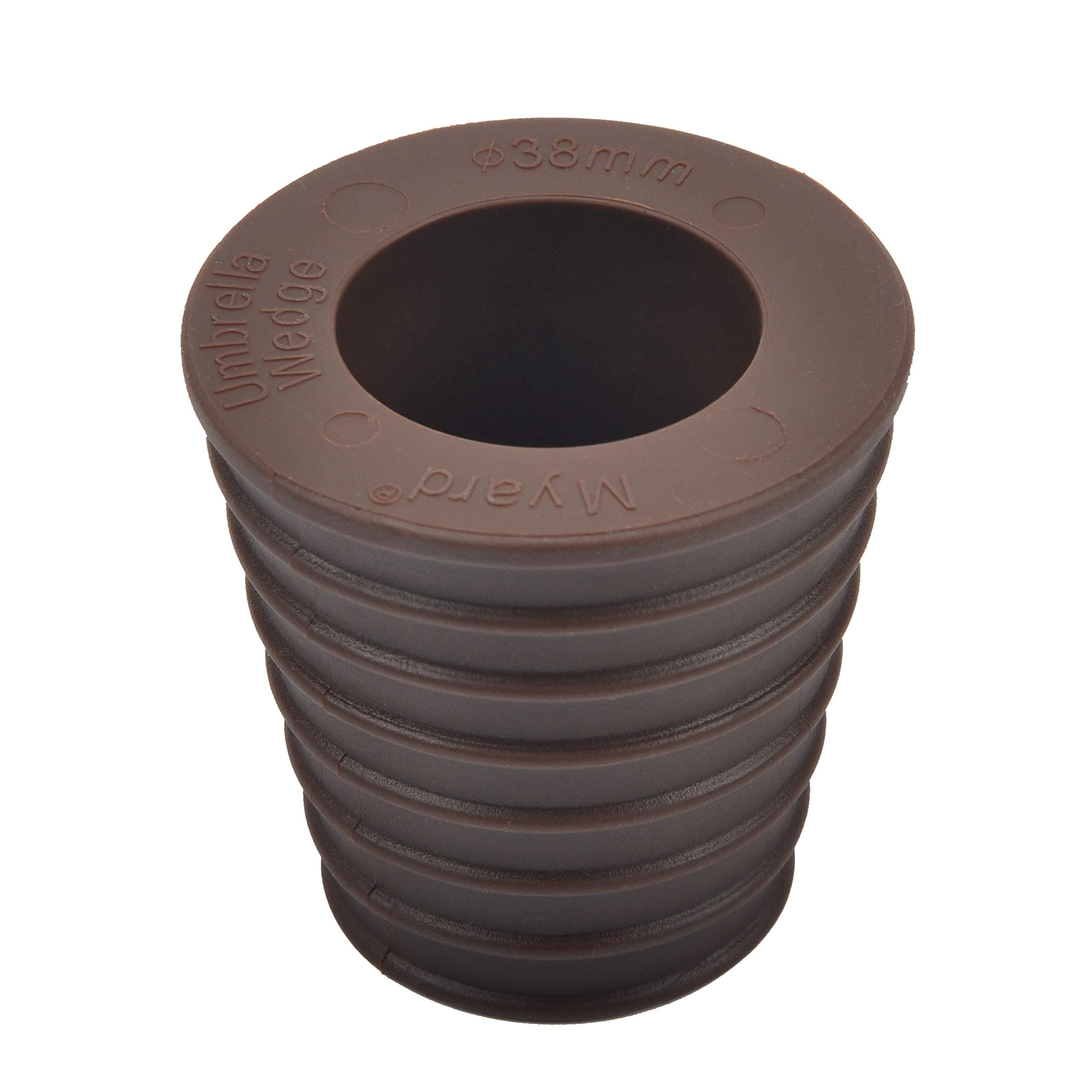 MP UW38-DBR Myard Patio Umbrella Cone Wedge Shim, Wind-Resistant, Twist to Fit, for Patio Table Hole or Umbrella Base 1.8-2.4 Inch, Pole Diameter 1-1/2" (38mm, Dark Brown)