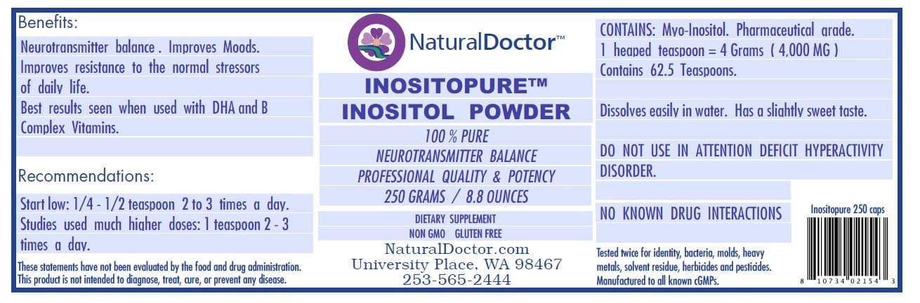 Naturaldoctor Pure Inositol Powder, 250 Grams
