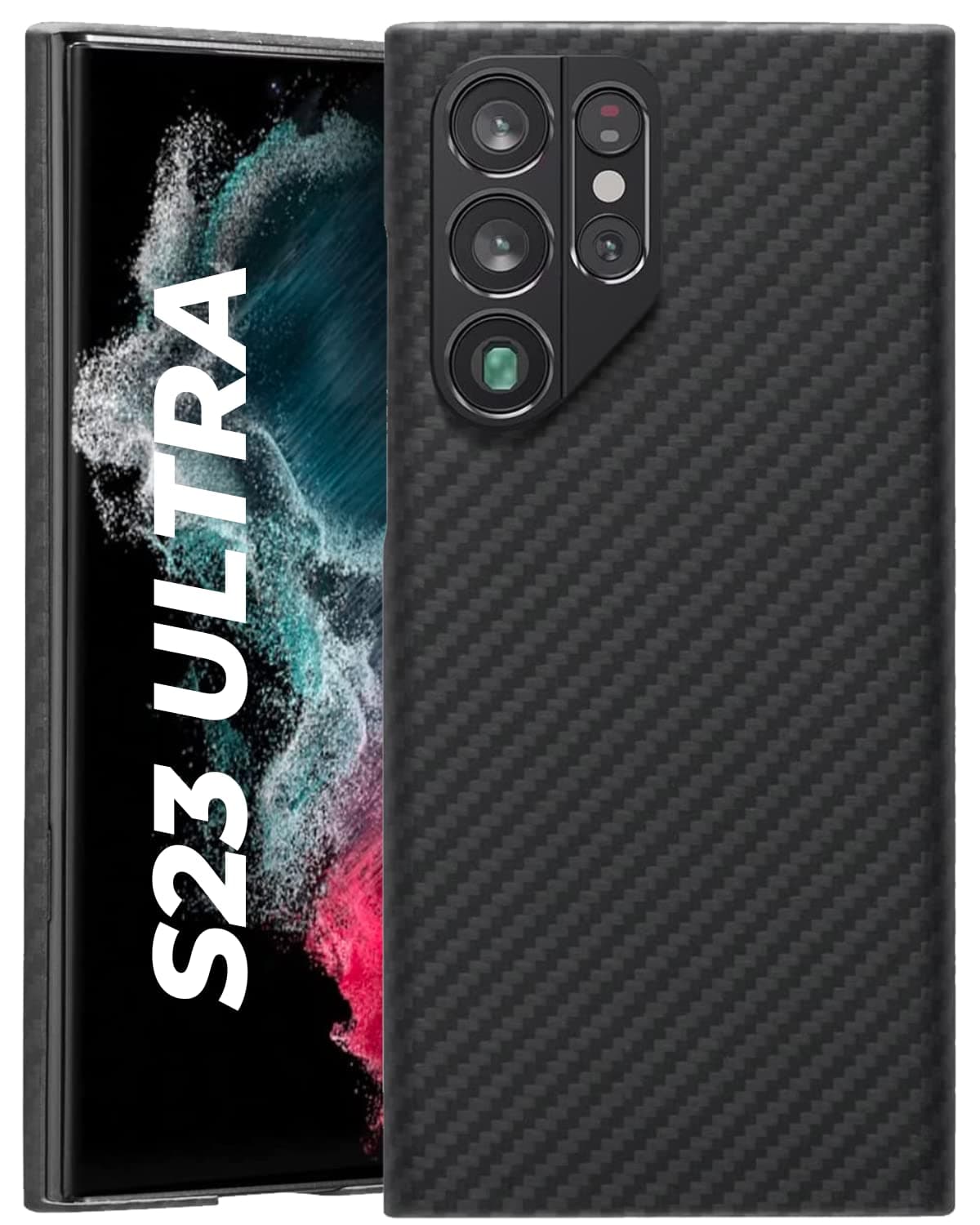 Thinborne Compatible with Samsung Galaxy S23 Ultra 5G Case - [Extremely Thin Aramid Fiber Cover], Minimalist Style with Carbon Fiber Textures