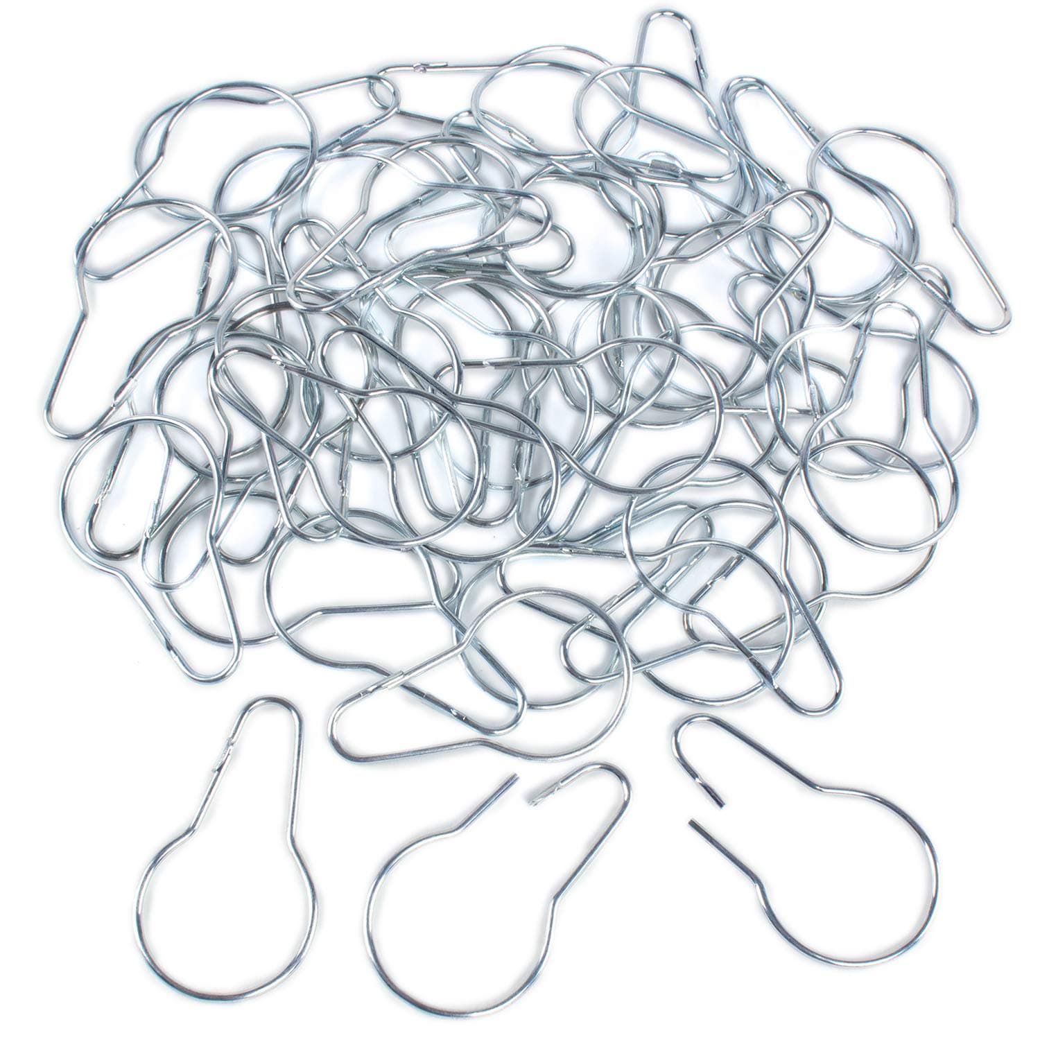 Super Z Outlet Silver Metal Shower Curtain Style Hanging Clip Chain Hooks Sorting & Organizing (50 Pieces)
