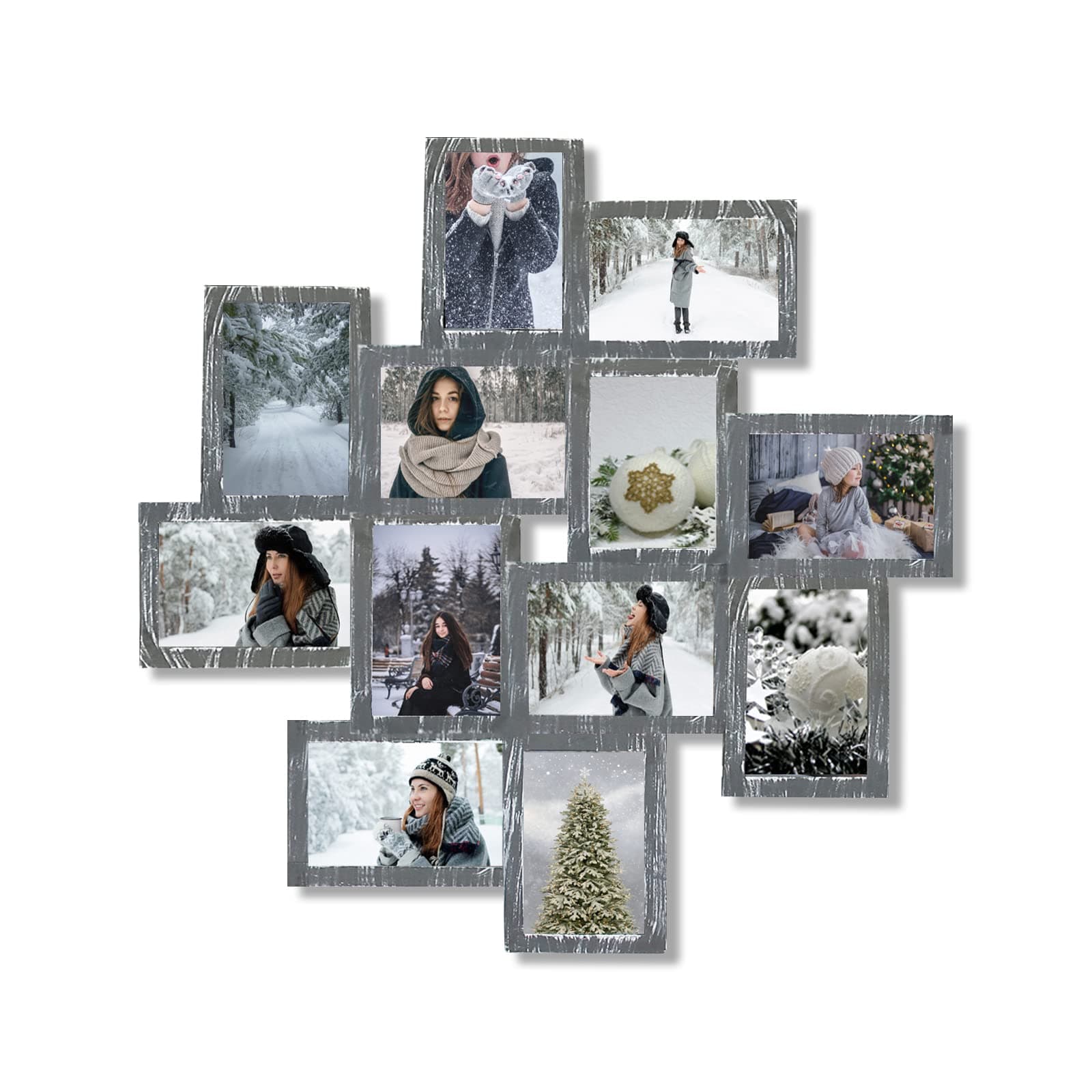 JM-Deco Picture Frames collage 12-Opening Galaxy Photo Frame Gallery Collage Wall Hanging 6x4 Photo Picture Frame Gifts Home Decor | Ashes