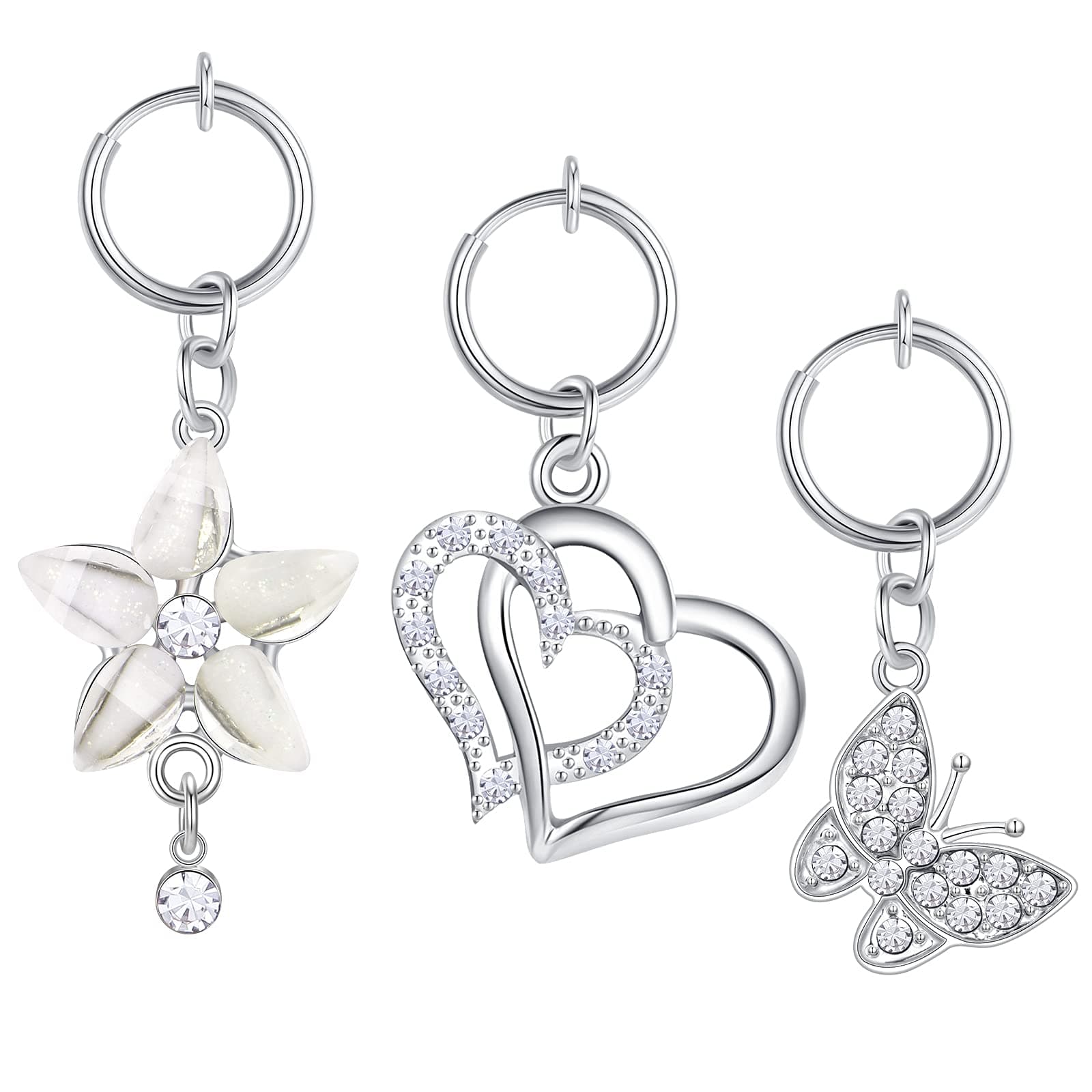 Briana Williams Fake Belly Ring, Clip On Belly Button Rings, Fake Belly Piercing, Fake Belly Button Ring, Non Piercing Navel Rings, Stainless Steel Faux Belly Button Piercing Jewelry