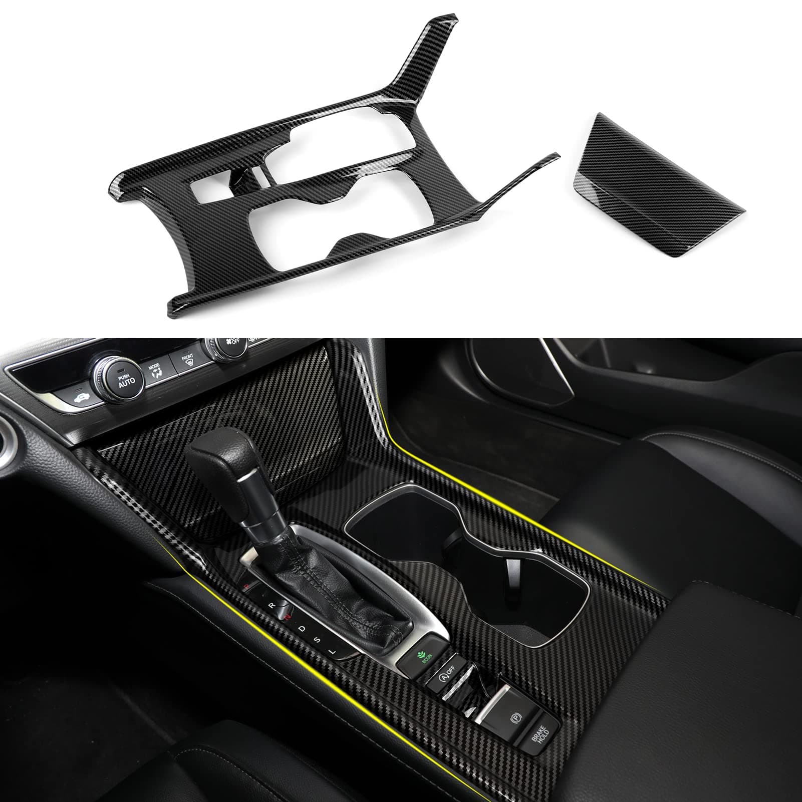 Gas version gear panel stickers Honda Accord 2018 2019 2020 2021 2022 10th Gen accessories ABS carbon Fiber interior stickers