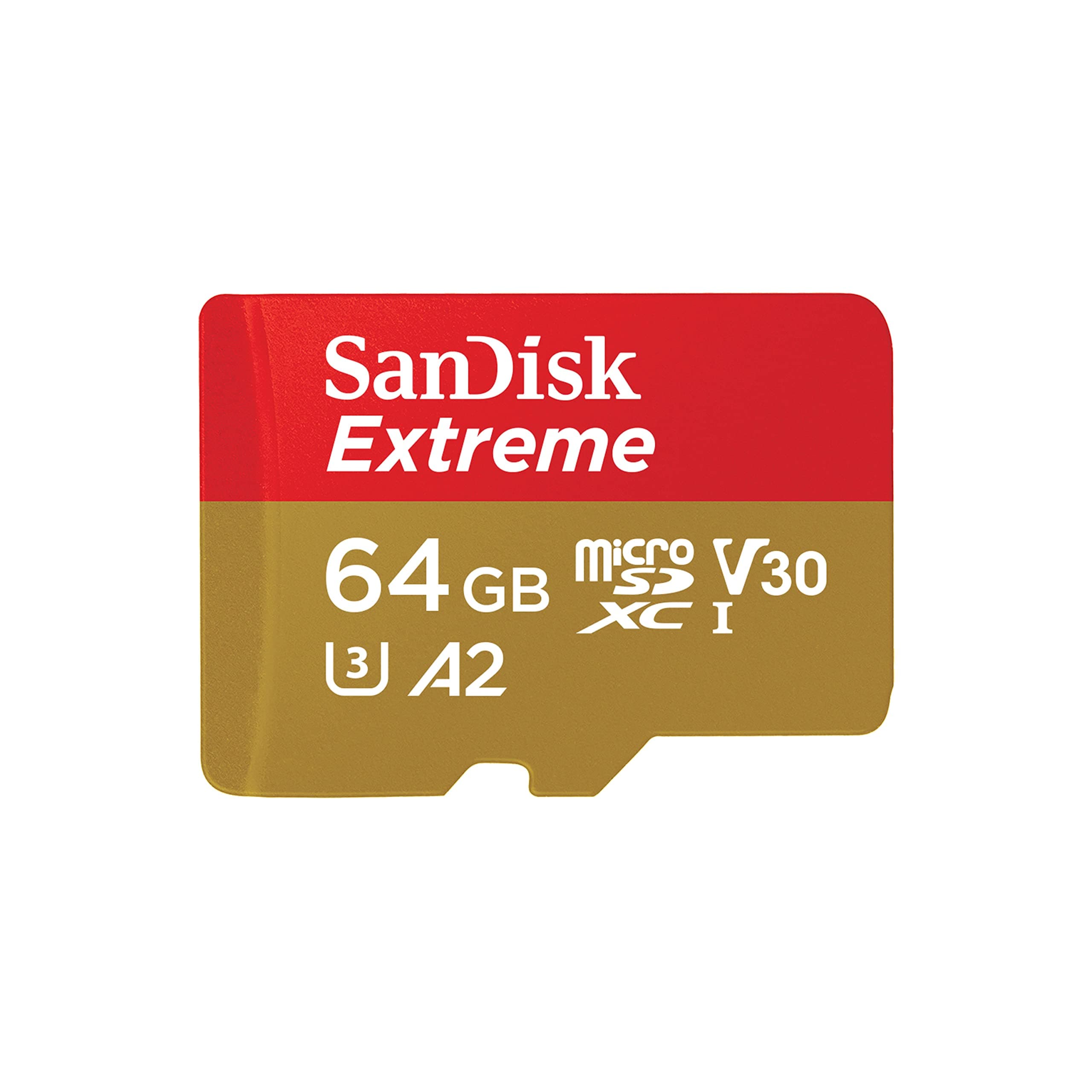 Extreme MicroSDXC SD Card, 64GB, Black, SDSQXAH-064G-GN6MA, SanDisk Extreme microSD UHS-I Card with Adapter…