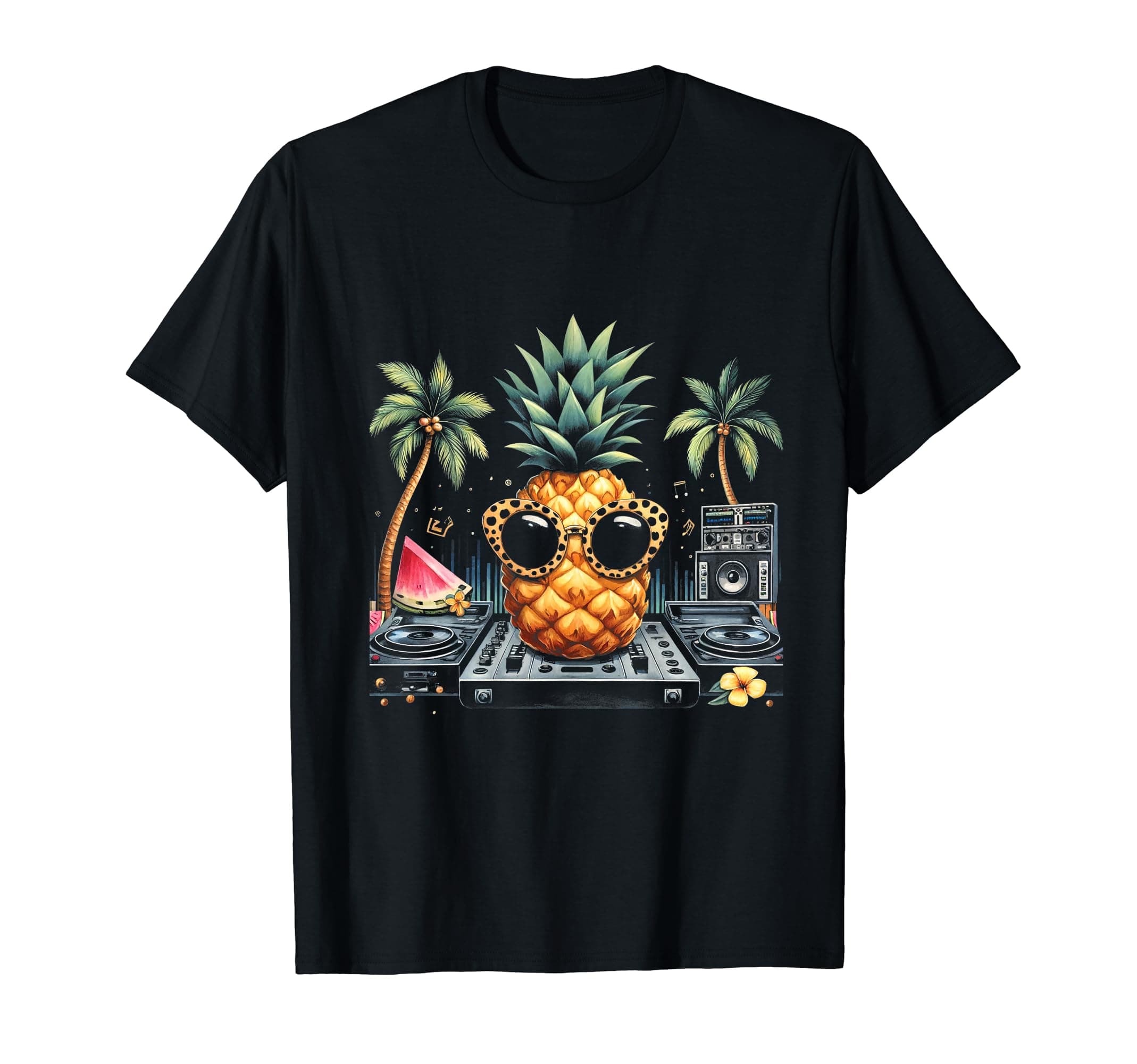 Pineapple DJ Electronic Beats of House Hawaii Funny Fruit T-Shirt