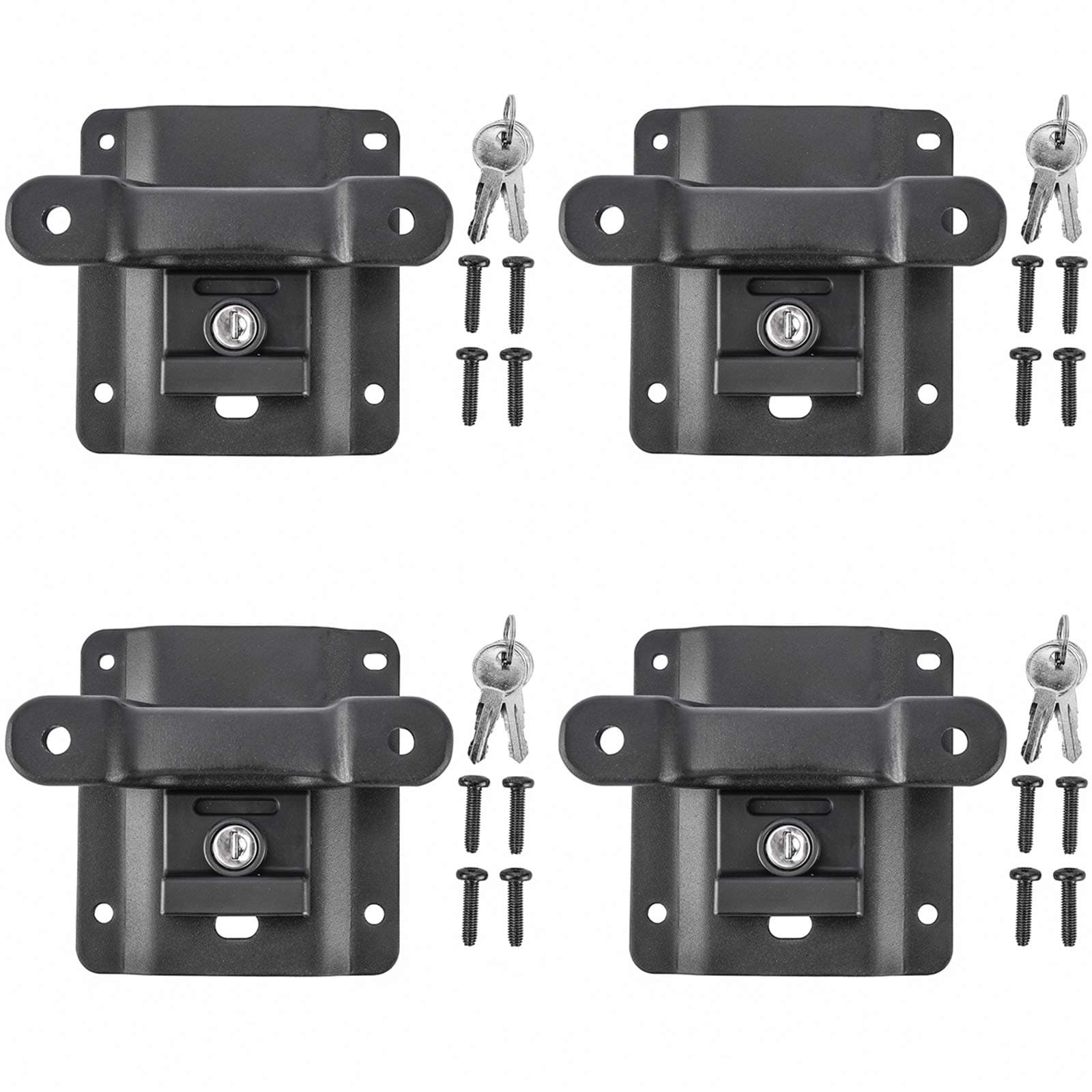 Toolly Box Link Tie Down Brackets with Tie Down Anchors Cleats Locking Kit Compatible with 2015-2023 F150 F250 F350, Replacement for Ford FL3Z-9928408-AB FL3Z-99000A64-B, Pack of 4