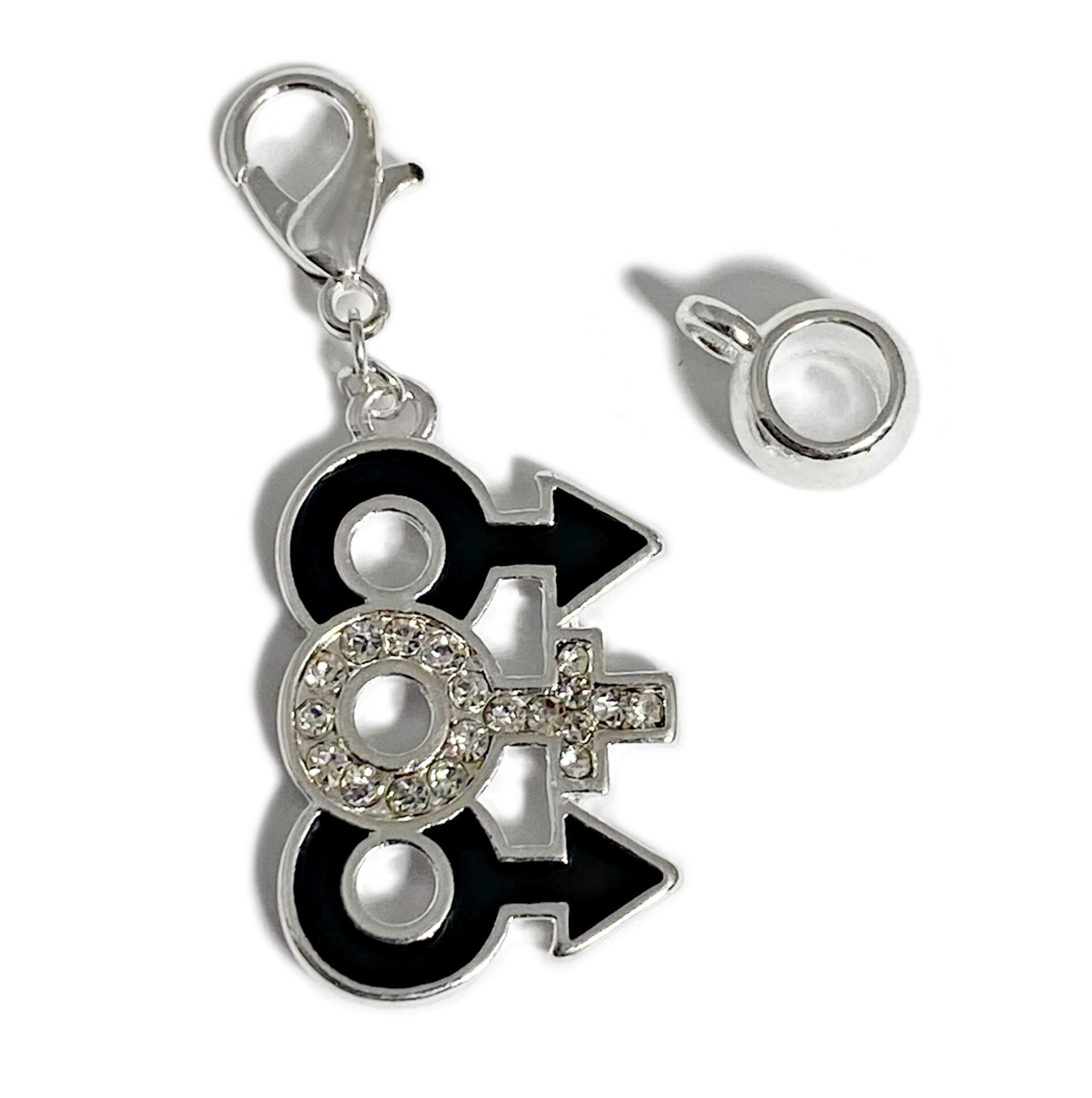 His and Hers IntimatesMFM 2 Male and 1 Female Symbol Charm for Bracelet, Anklet & Necklace Jewelry - HotWife, Queen, Hot Wife, Queen of Spades, Gender, BBC, QOS, Swinger, Cuckold, Polyamory