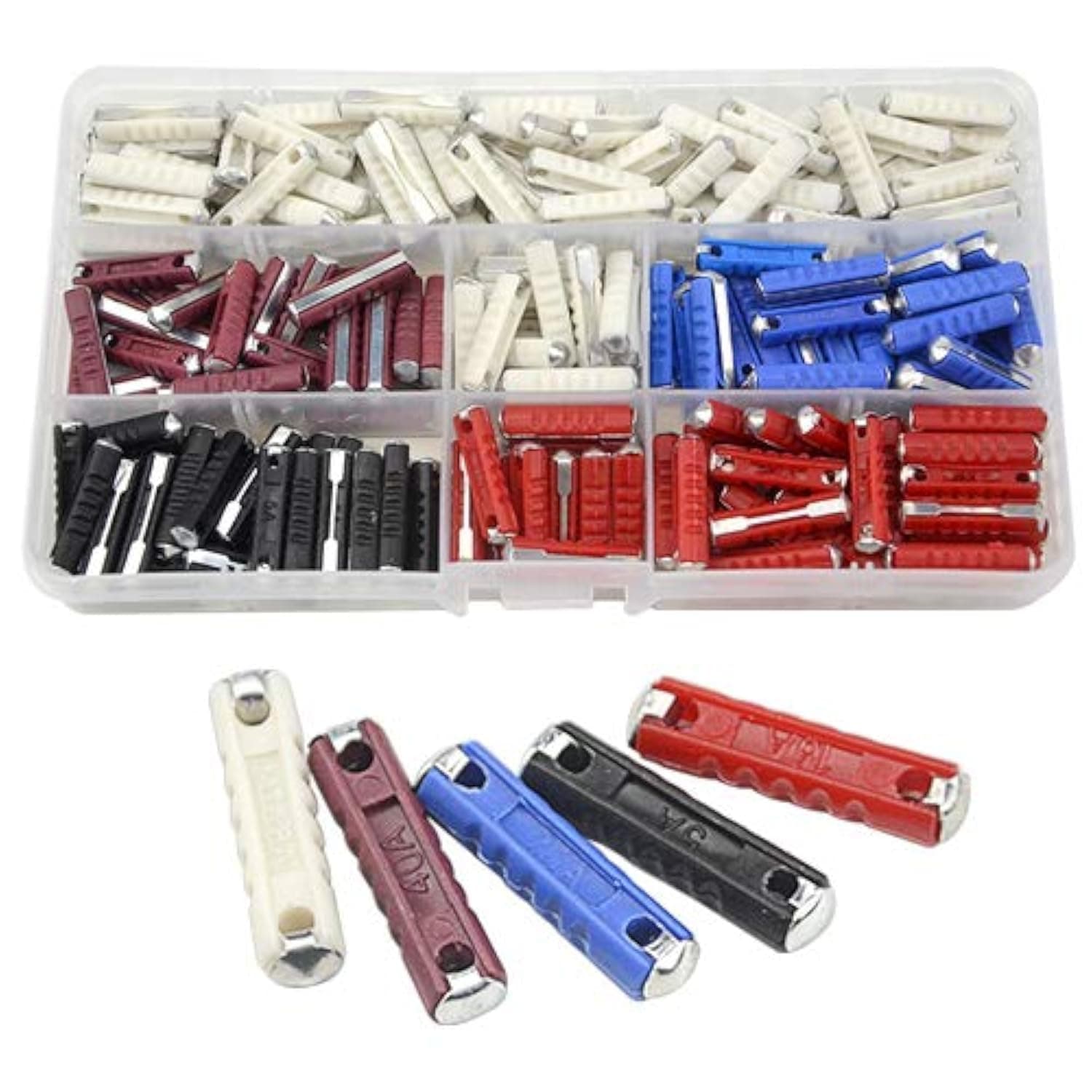 WMYCONGCONG 200 PCS Car Fuses European Automotive Fuse 5A 8A 16A 25A 40A for Classic Cars Old Style, Not Ceramic