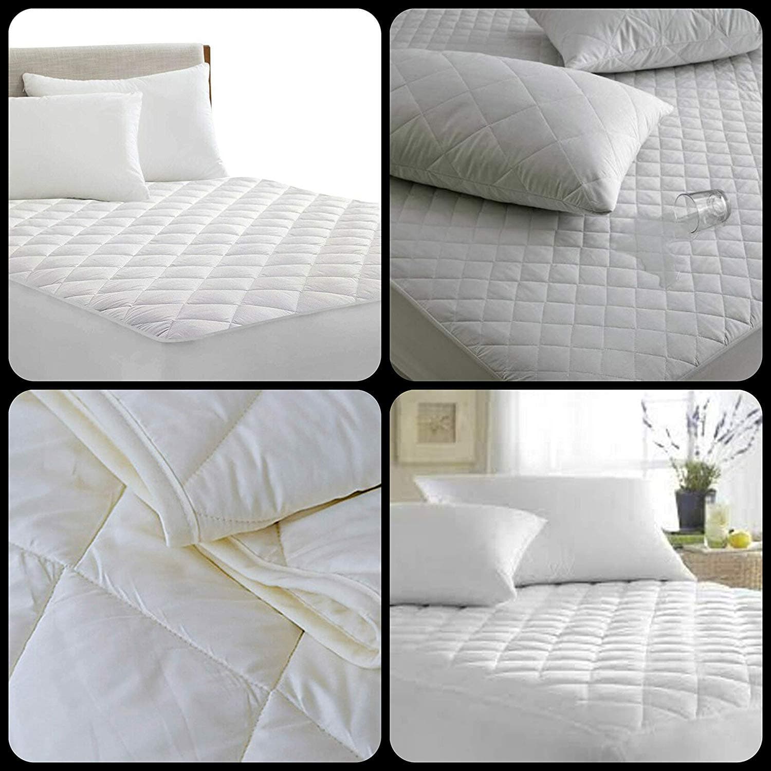 Quilted Microfiber Waterproof Hotel Quality Supersoft Anti Dustmite, Absorbent, Breathable & Fitted (Double)