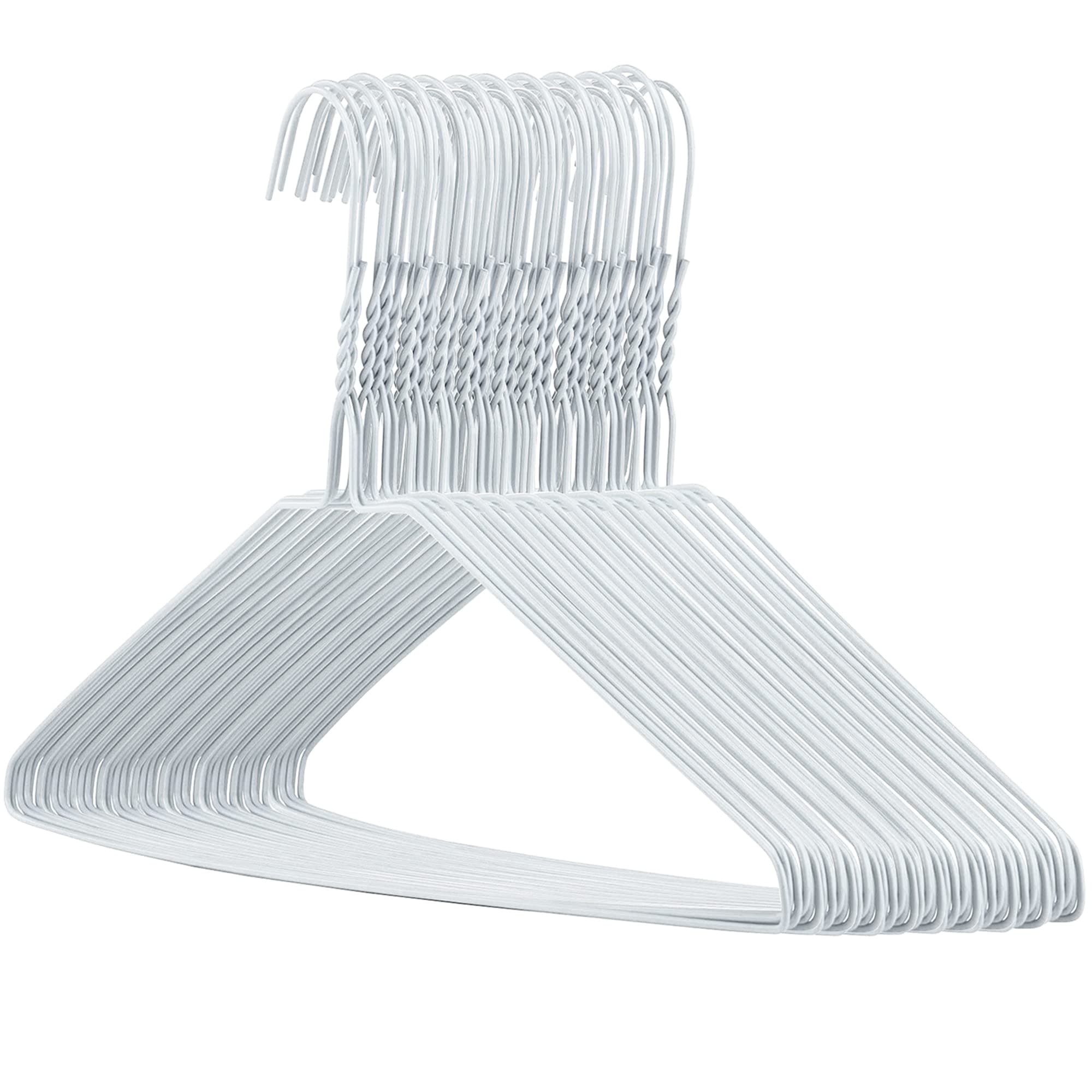 HANGERWORLD 50 Metal 41cm 13 Gauge White Wire Clothes Garment Trouser Bar Hangers