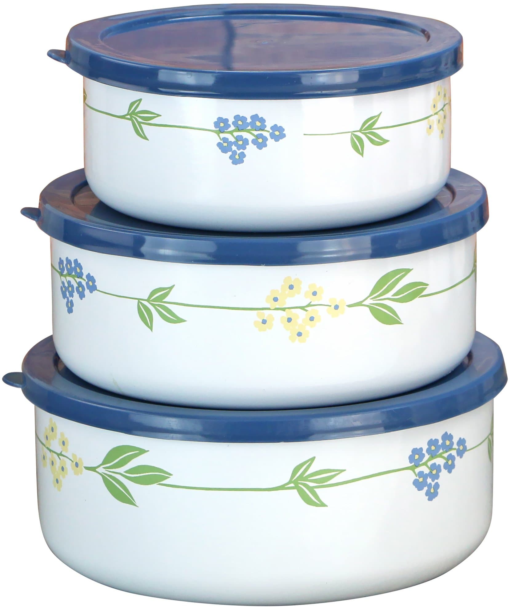 Corelle Coordinates by Reston Lloyd 6-Piece Enamel on Steel Bowl/Storage Set, Secret Garden