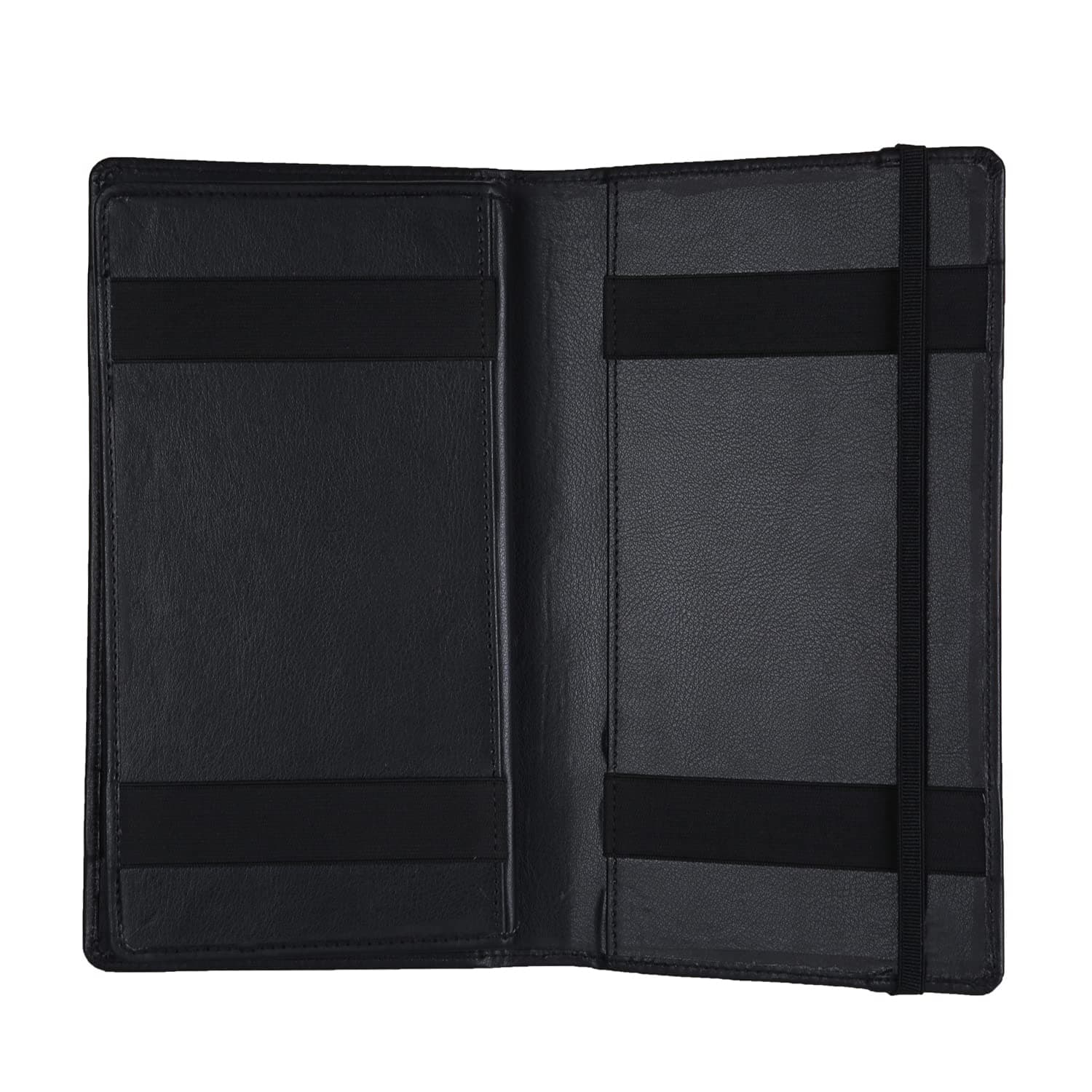 essart Faux Leather Men Expanding Files & Wallets Cheque Book, Currency, Card Holder Traveling Wallets, Checkbook Holder, Office & Home Use (AA-221-Black)