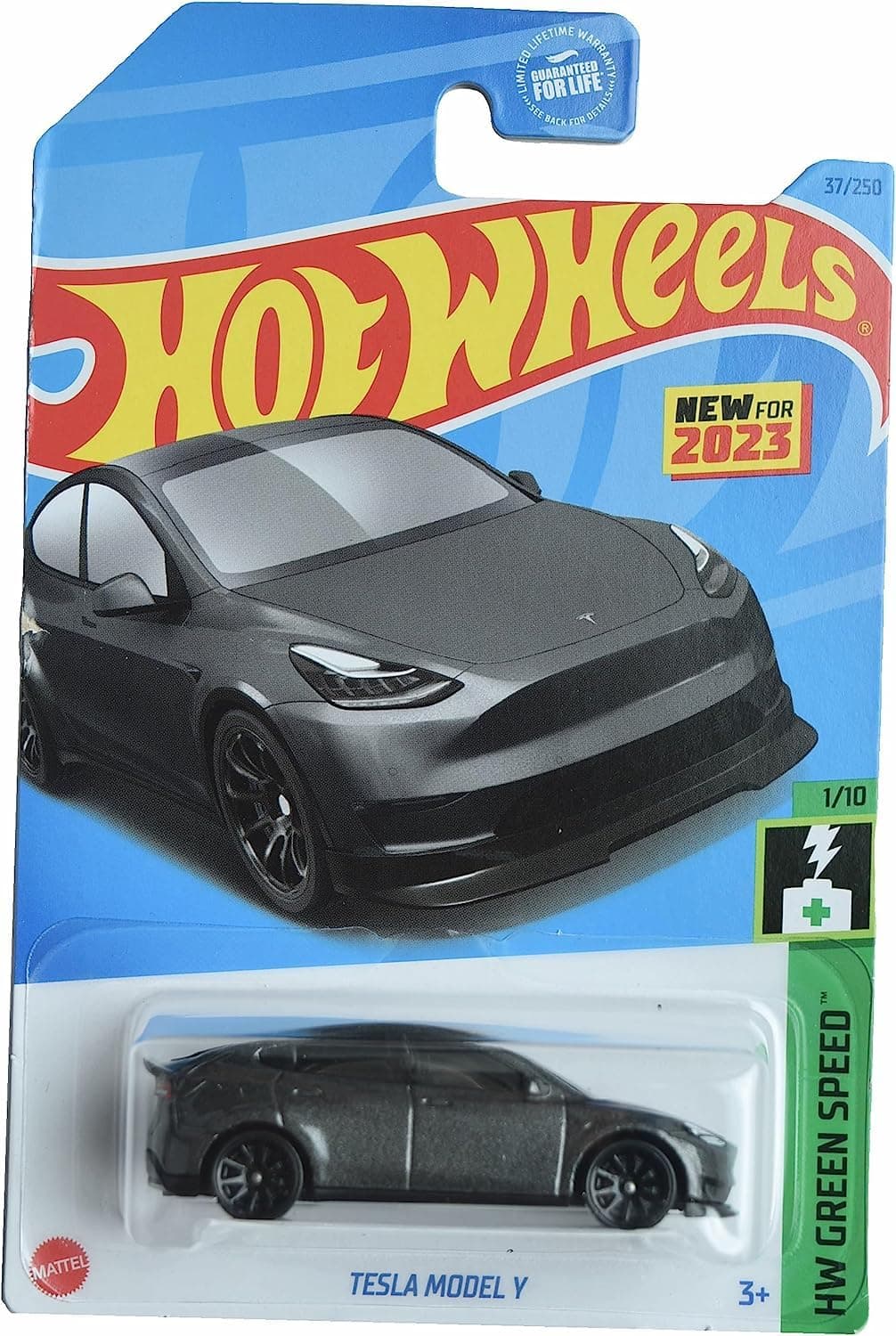 Hot Wheels Tesla Model Y, 1:10 Scale Car, Gray, 37/250