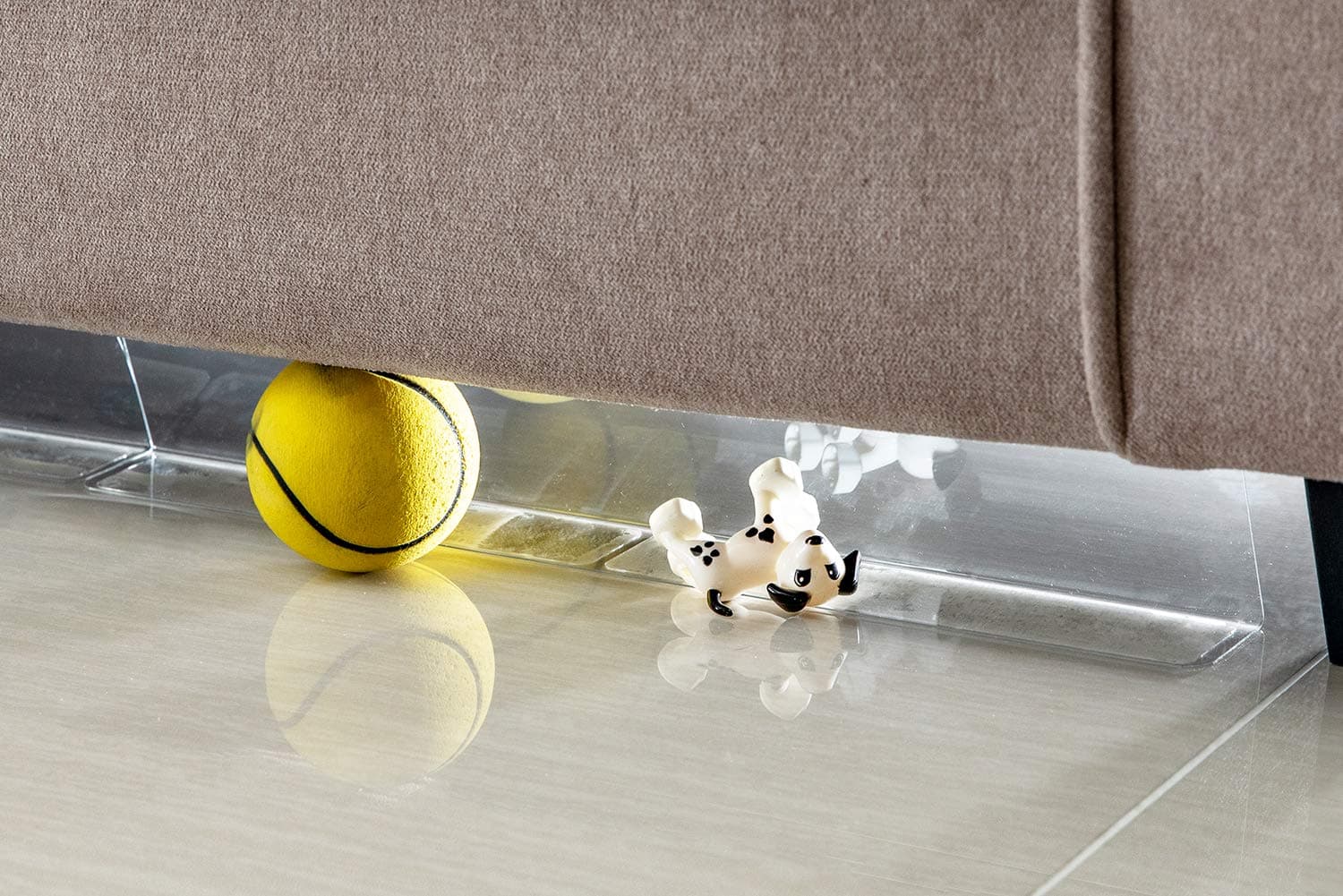 BOWERBIRDClear Toy Blockers for Furniture - Stop Things from Going Under Couch Sofa Bed and Other Furniture - Suit for Hard Surface Floors Only