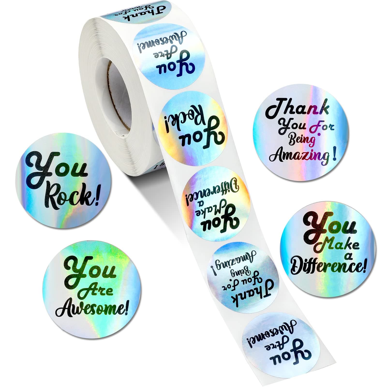 1000 Pcs Kudos Appreciation Stickers Retro You are Awesome Thanks for Being Amazing You Make a Difference Envelope Seals for Graduation Employees Nurses Teacher Appreciation(Holographic)
