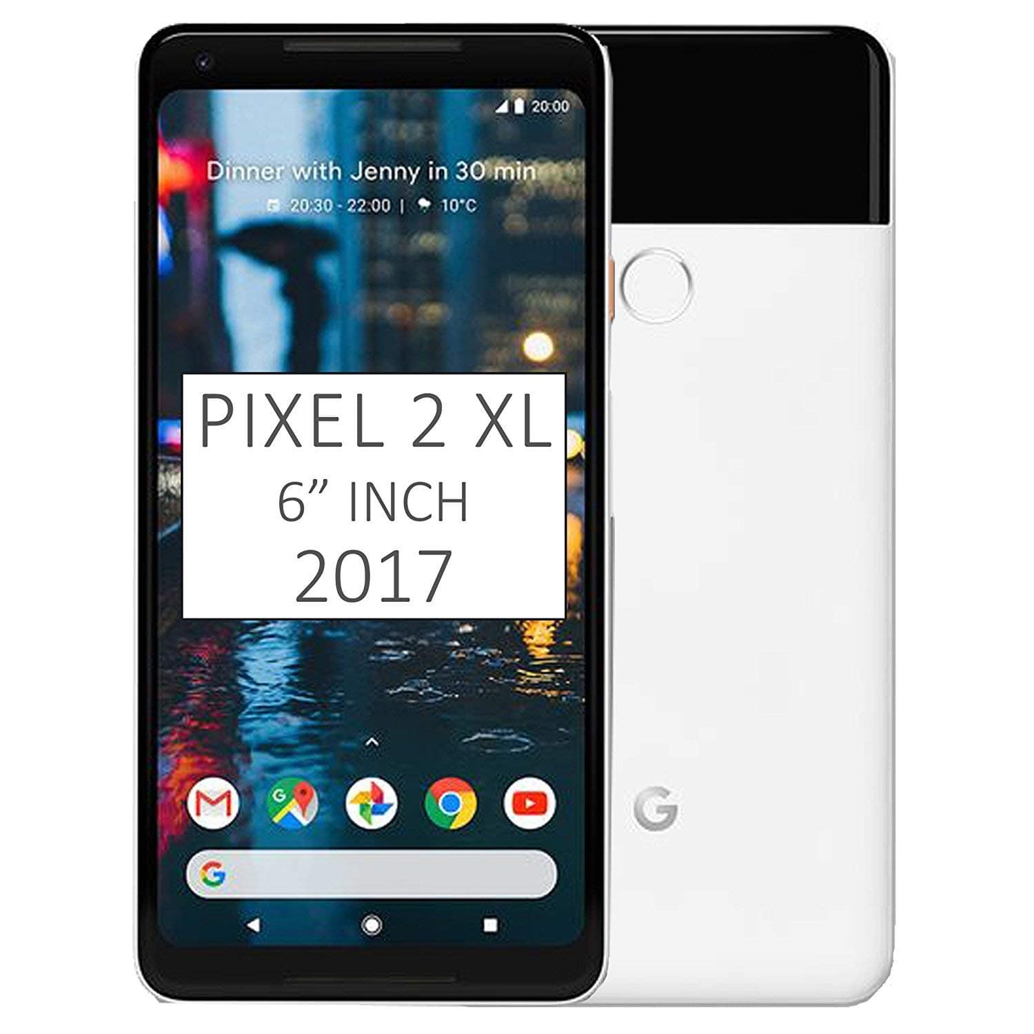 Pixel 2 XL Phone (2017) by Google, 128GB G011C, 6" inch Factory Unlocked Android 4G/LTE Smartphone (Black & White) - International Version