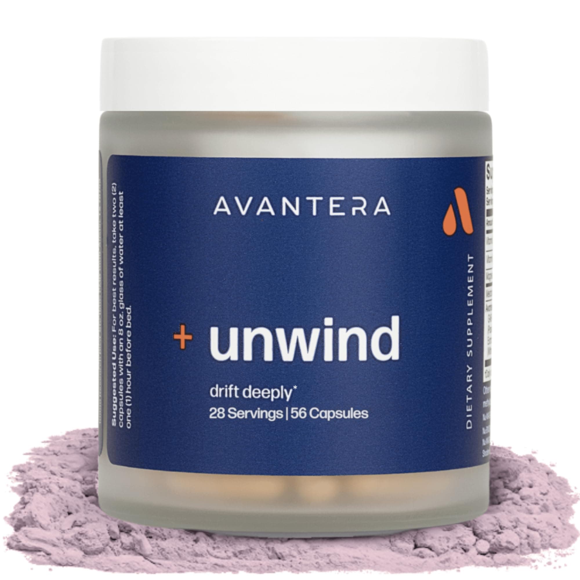 Avantera Unwind - Stress and Sleep Supplement for Adults - Support Healthy Stress Levels & Improve Sleep Efficiency - Magnesium, Melatonin, Ashwagandha, & More - 56 Vegan Capsules
