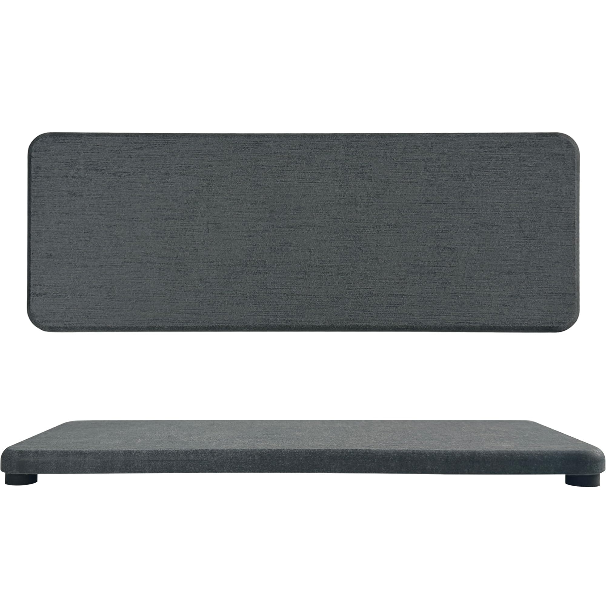 2 Pcs Water Absorbing Stone Trays, Kitchen/Bathroom Sink Soap Dish, Diatomite Tray Used for Hand Soap & Cosmetic Bottles in The Modern Home, 3.15" W x 8.7" L, Dark Gray