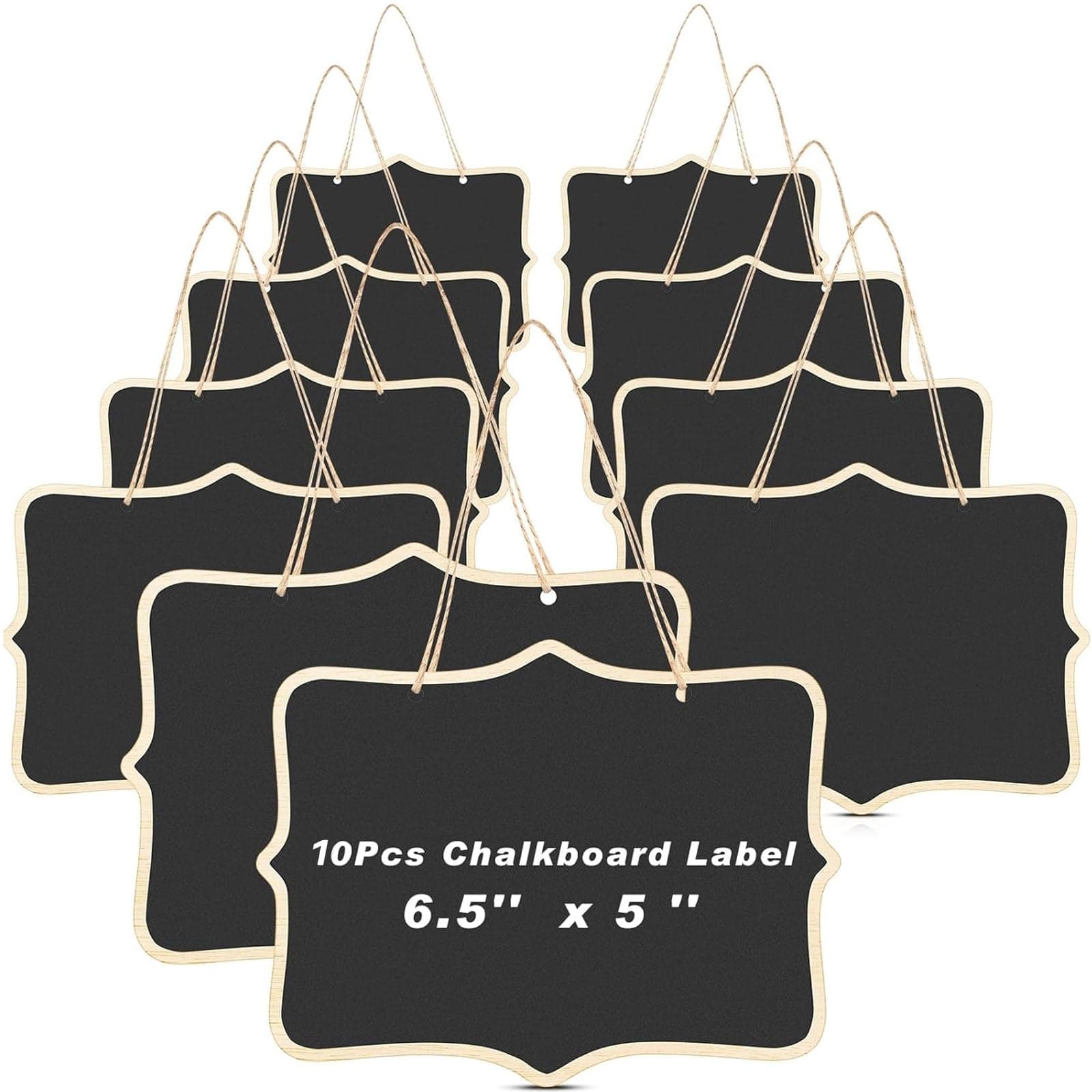 eBoot Mini Rectangle Chalkboard Label for Message Board Signs, Black, Set of 10