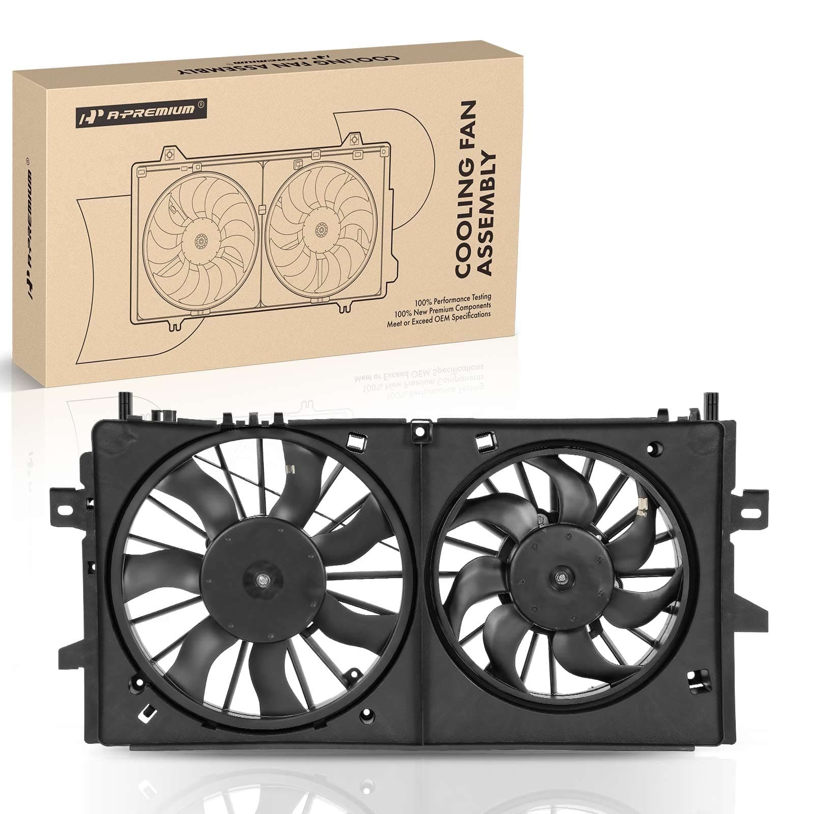 A-Premium Engine Radiator Cooling Fan Assembly Compatible with Select Chevrolet, Buick & Pontiac Models - Impala 2006-2013, Impala Limited 2014-2016, Monte Carlo, Lacrosse 2008-2009, Grand Prix