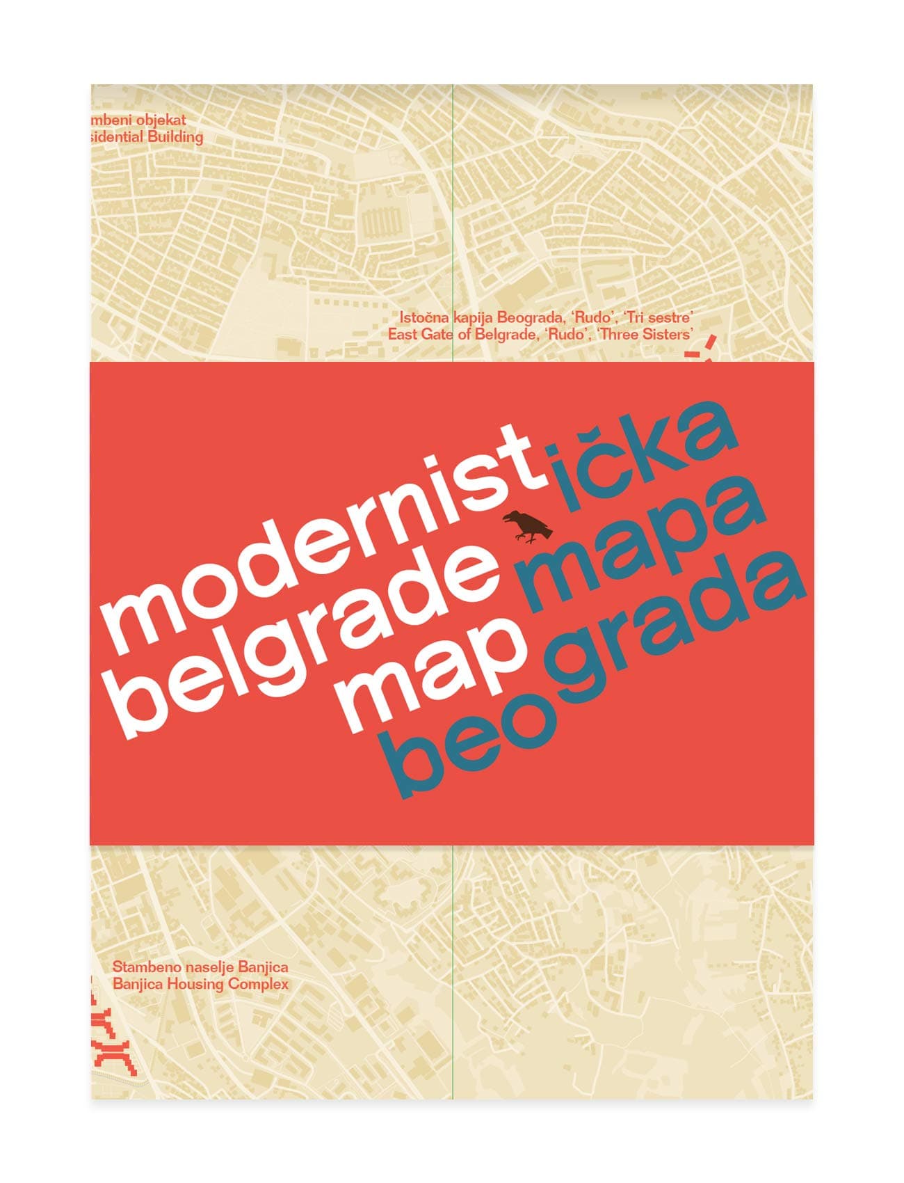 Modernist Belgrade Map: Modernisticka Mapa Beograda (Blue Crow Media Architecture Maps)
