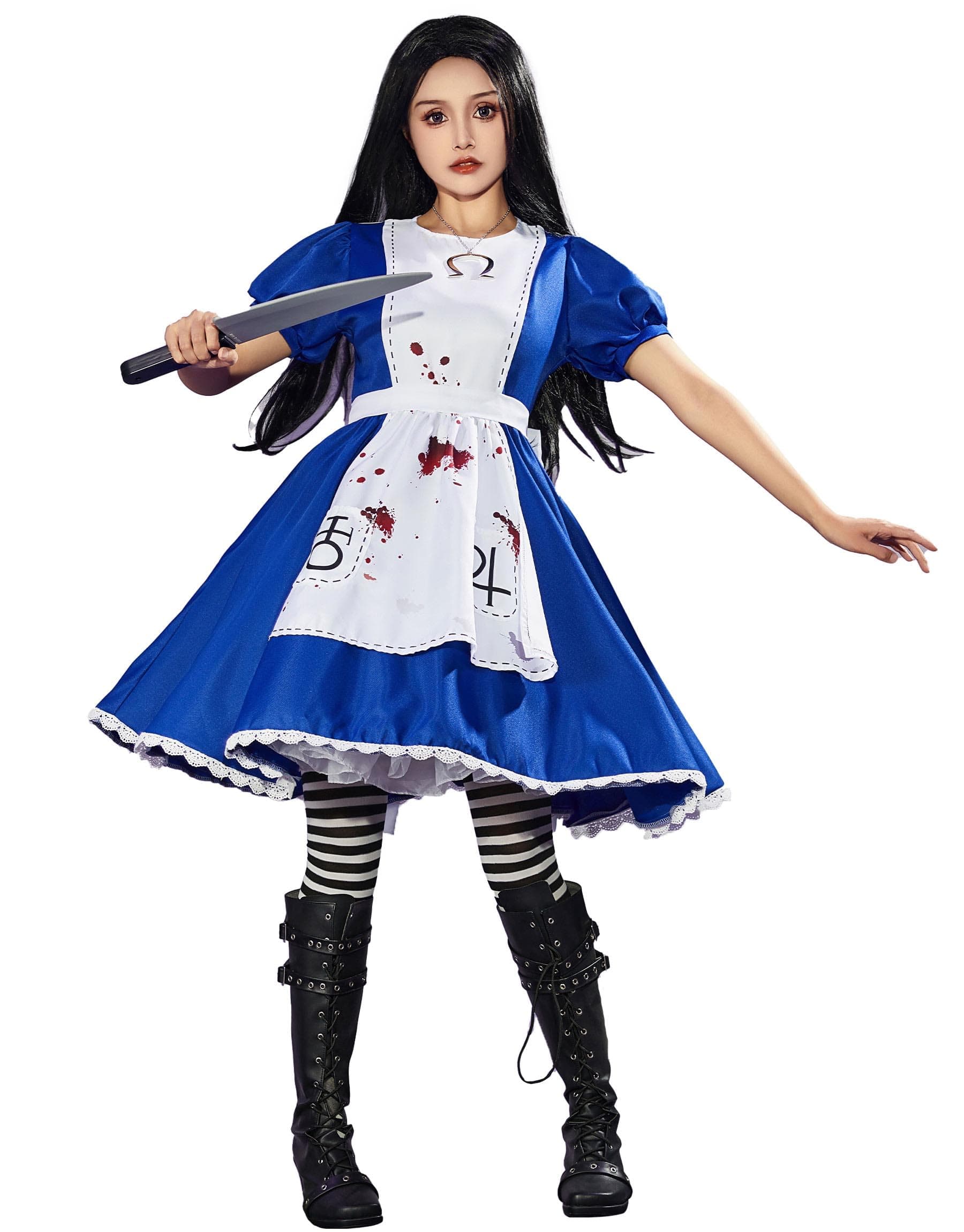 Women's Cosplay Costume Set Dress With Bow Halloween