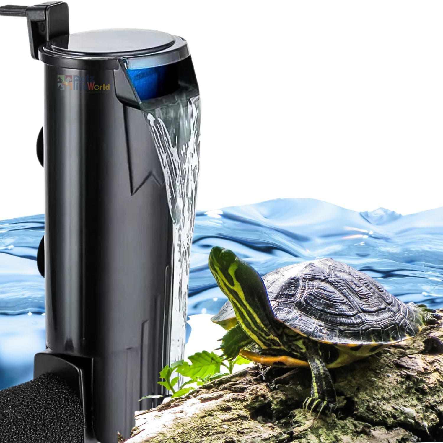 VAYINATO SOBO WP-208H Aquarium Waterfall Filter – Low Water Level Hang On Circulation Filter Pump for Fish Tank, Turtle Tank & Reptile Terrarium | Quiet External Filter