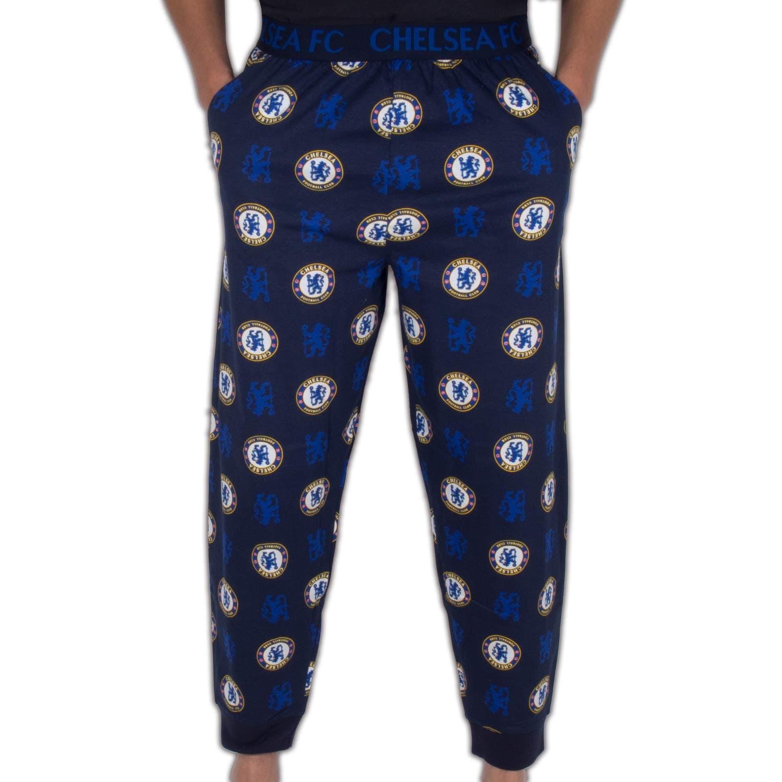 Chelsea FC Official Soccer Gift Mens Lounge Pants Pyjama Bottoms Large Navy Blue