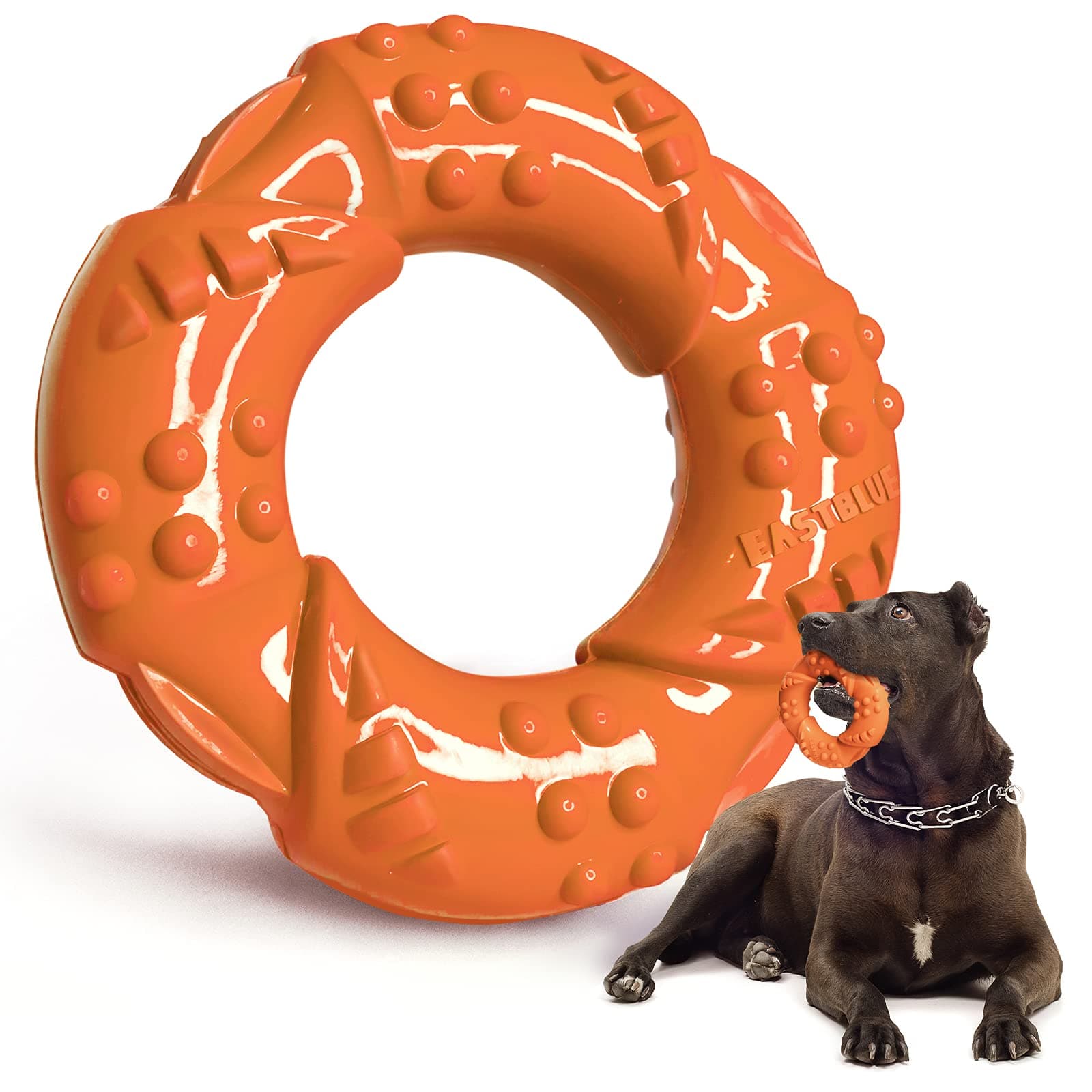 Dog Chew Toy for Aggressive Chewers: Nearly Indestructible Natural Rubber Puppy Toy Durable and Tough for Medium and Large Dog