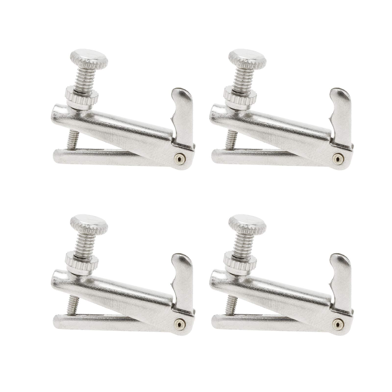 Geesatis Violin Fine Tuner for 3/4 4/4 Violin 4 Pcs Violin Metal String Adjuster, Silver