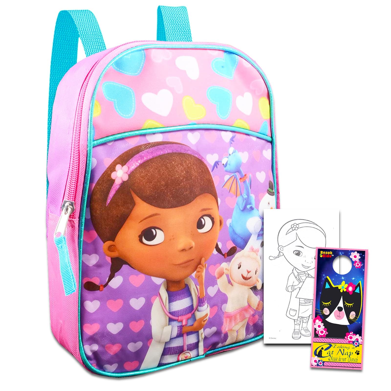 Doc McStuffins Mini Backpack ~ 4 Pc Bundle with 11" Doc McStuffins School Supplies Bag, Play Pack, and More