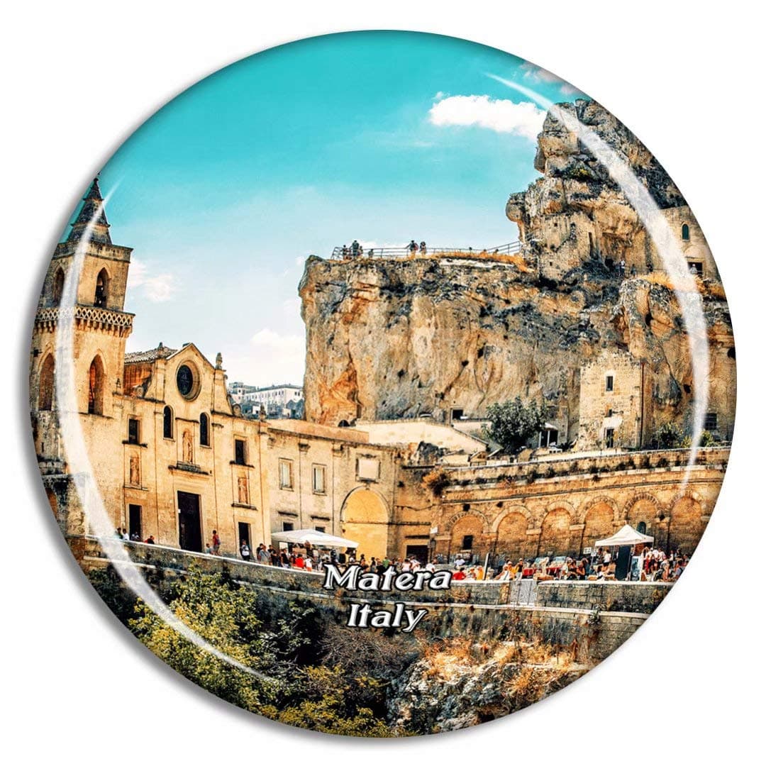 Weekino Italy Matera Sassi San Pietro Caveoso Fridge Magnet Travel Souvenir City Collection 3D Crystal Glass Gift Strong Refrigerator Sticker