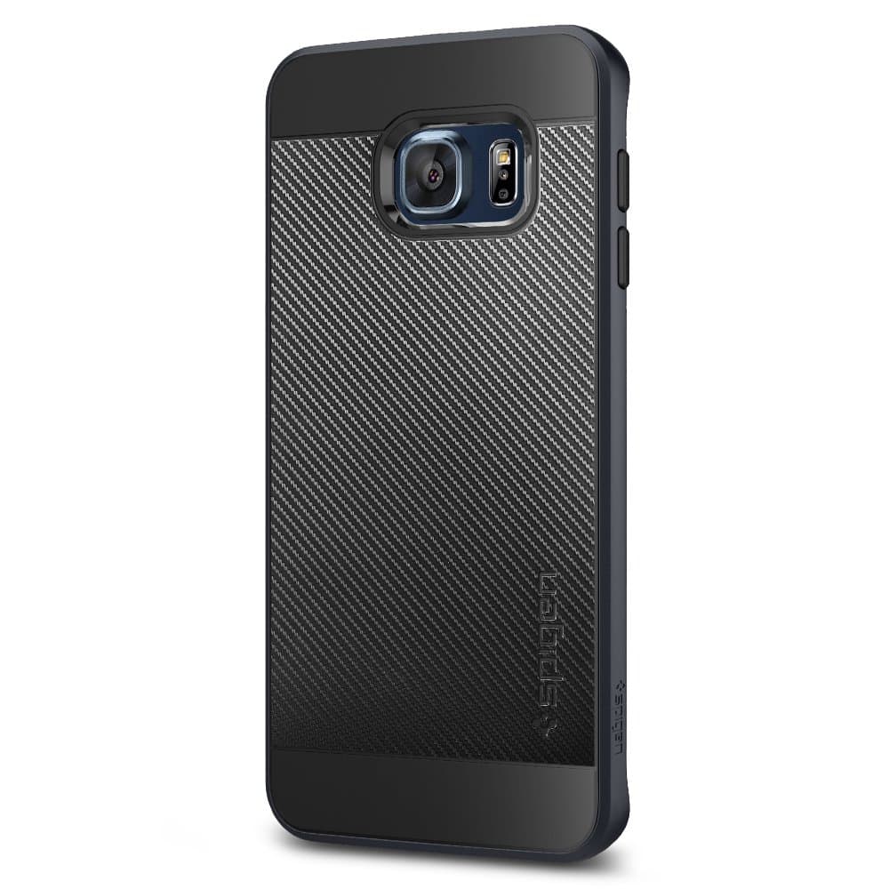 Spigen Neo Hybrid Carbon Galaxy S6 Edge Plus Case with Carbon Fiber Design and Reinforced Hard Bumper Frame for Galaxy S6 Edge Plus 2015 - Metal Slate