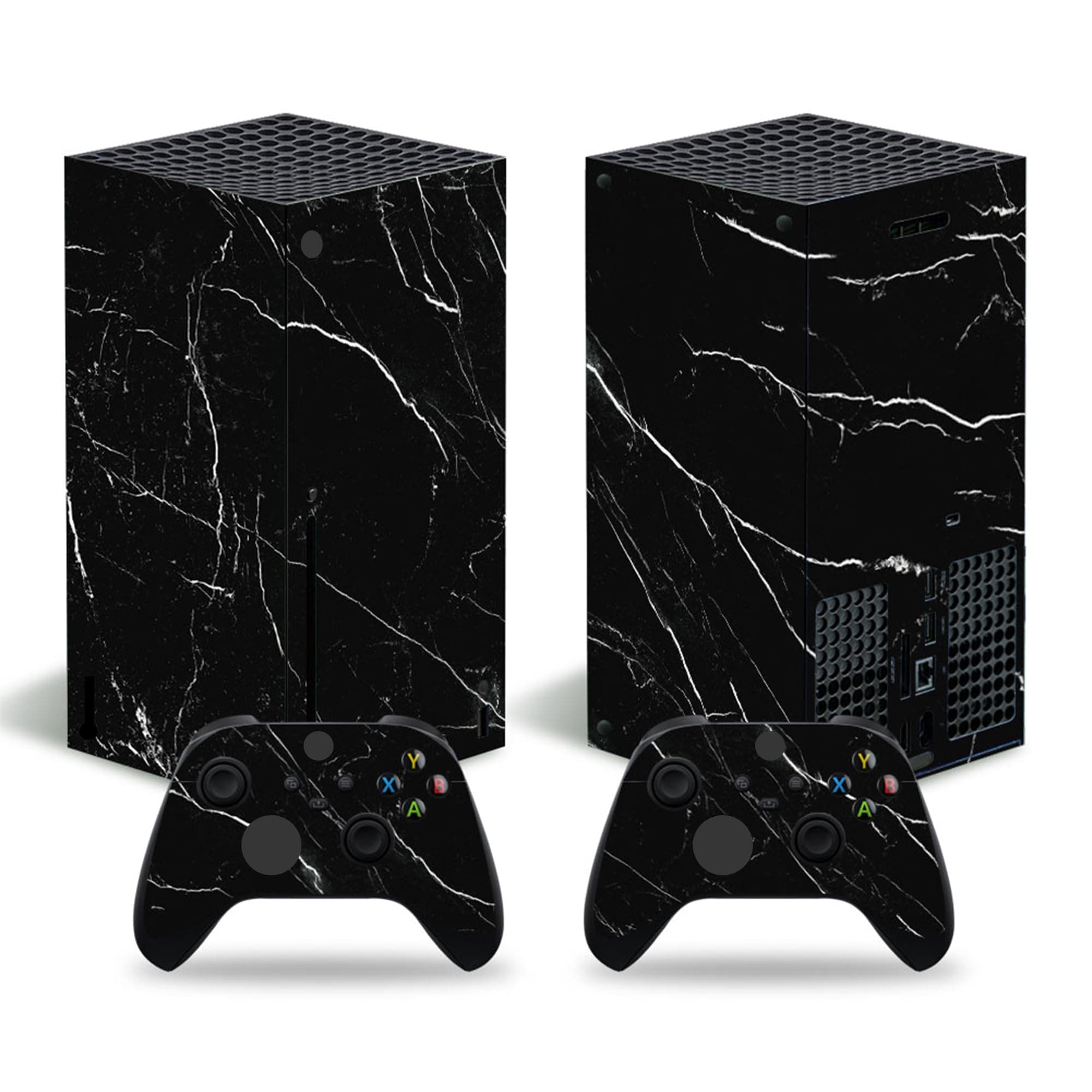 Skin Sticker for Xbox Series X, Protective Cover Wrap Vinyl Decal Compatible with Console and Wireless Controller (Black White)